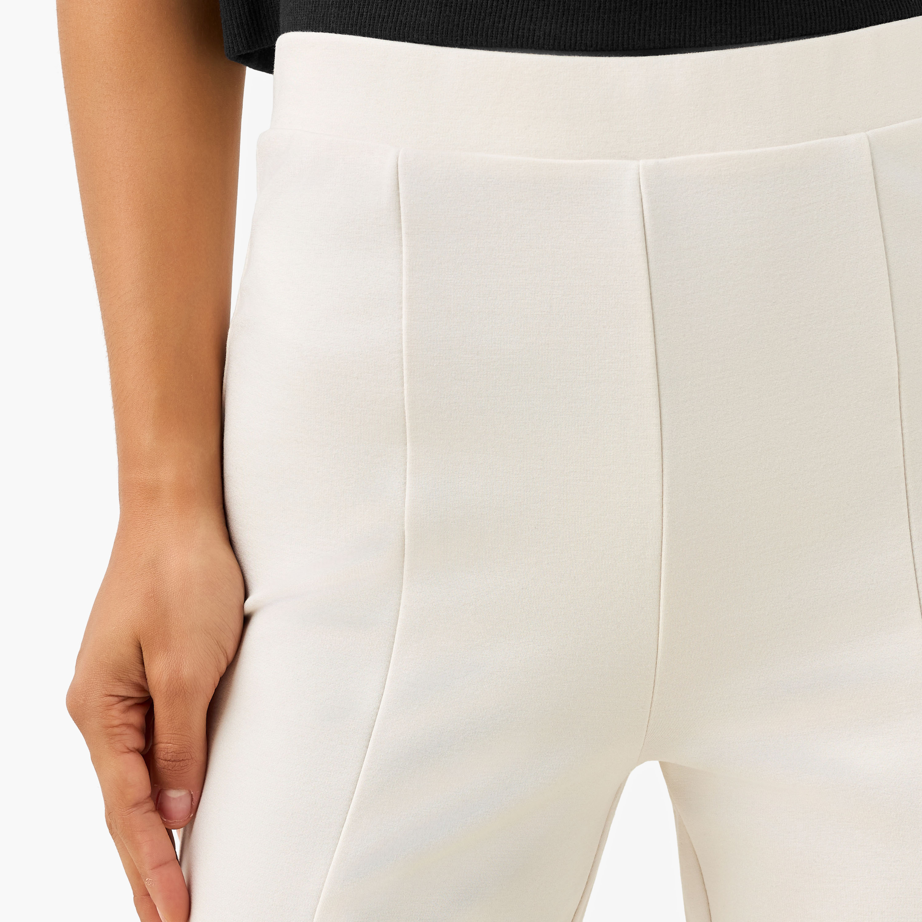 Flared Leggings Panel Detail-women-clothing-bottoms-leggings-image-4