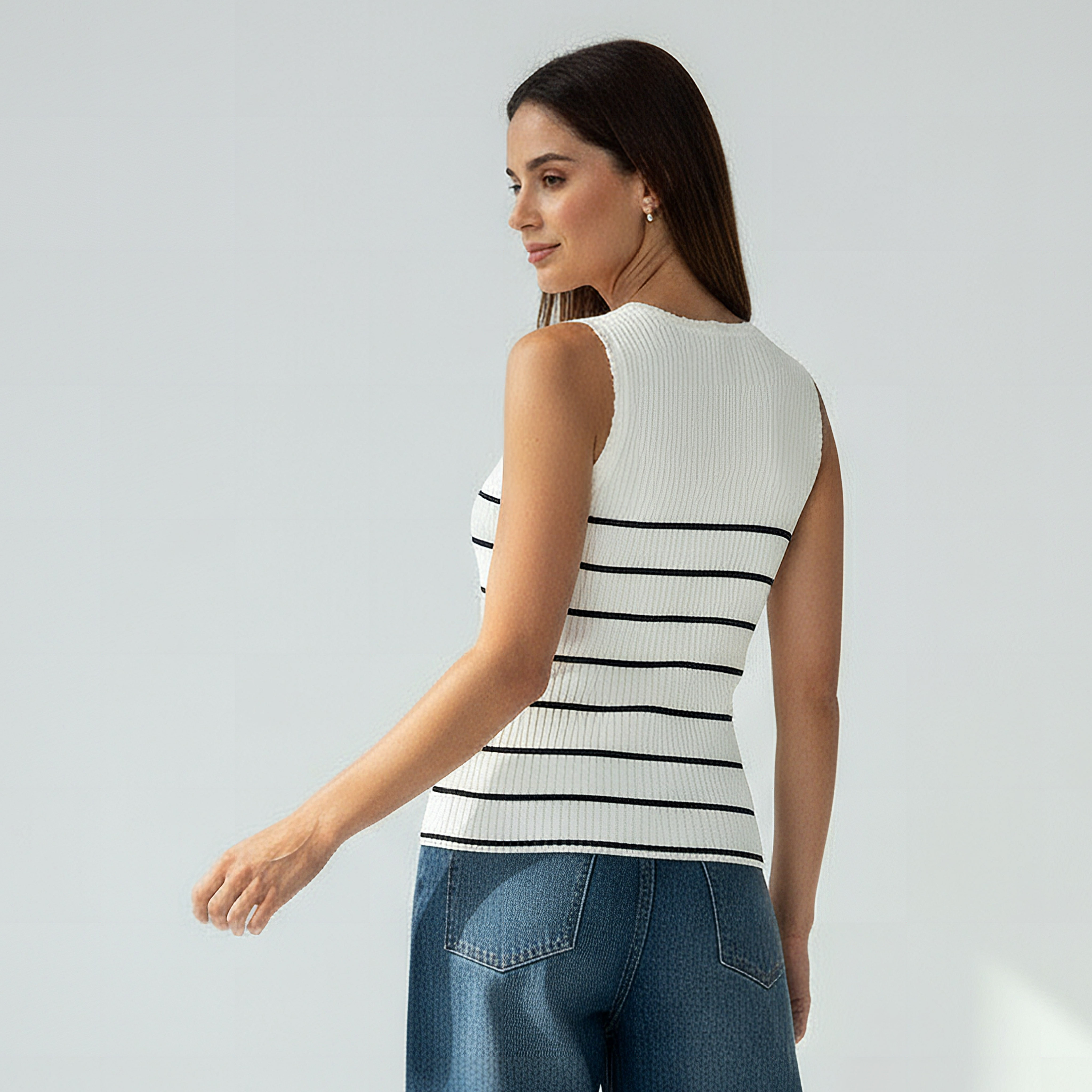 Striped Tank Top with Ribbed Detail-women-clothing-tshirts-image-3
