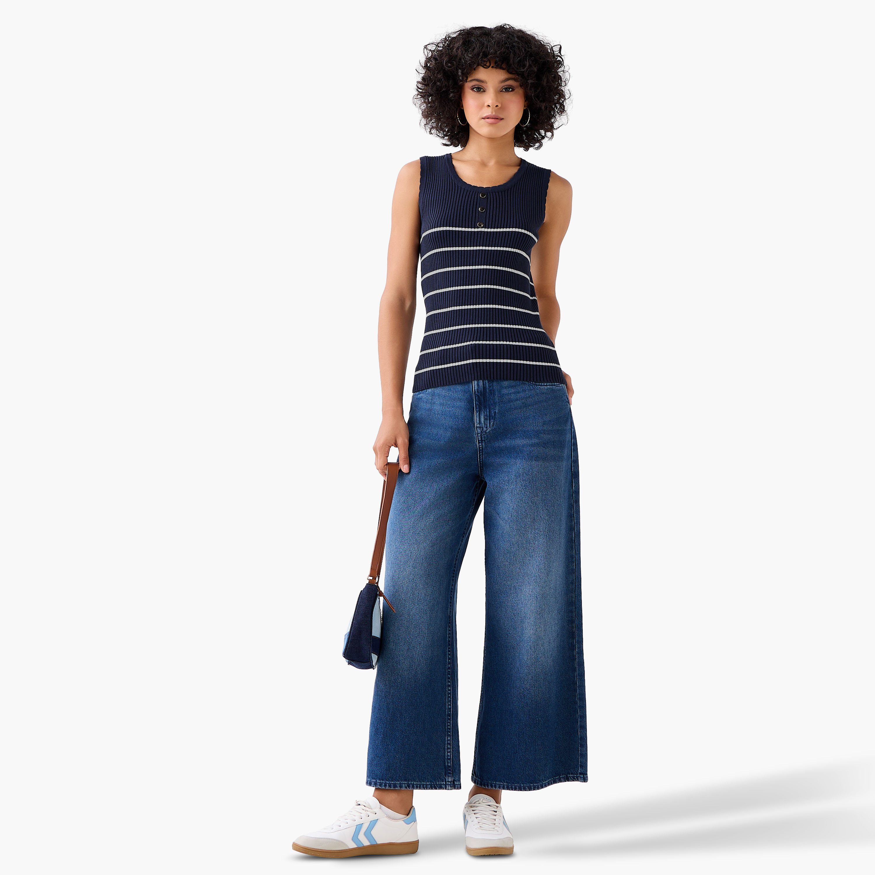 Striped Tank Top with Ribbed Detail-women-clothing-tshirts-image-2