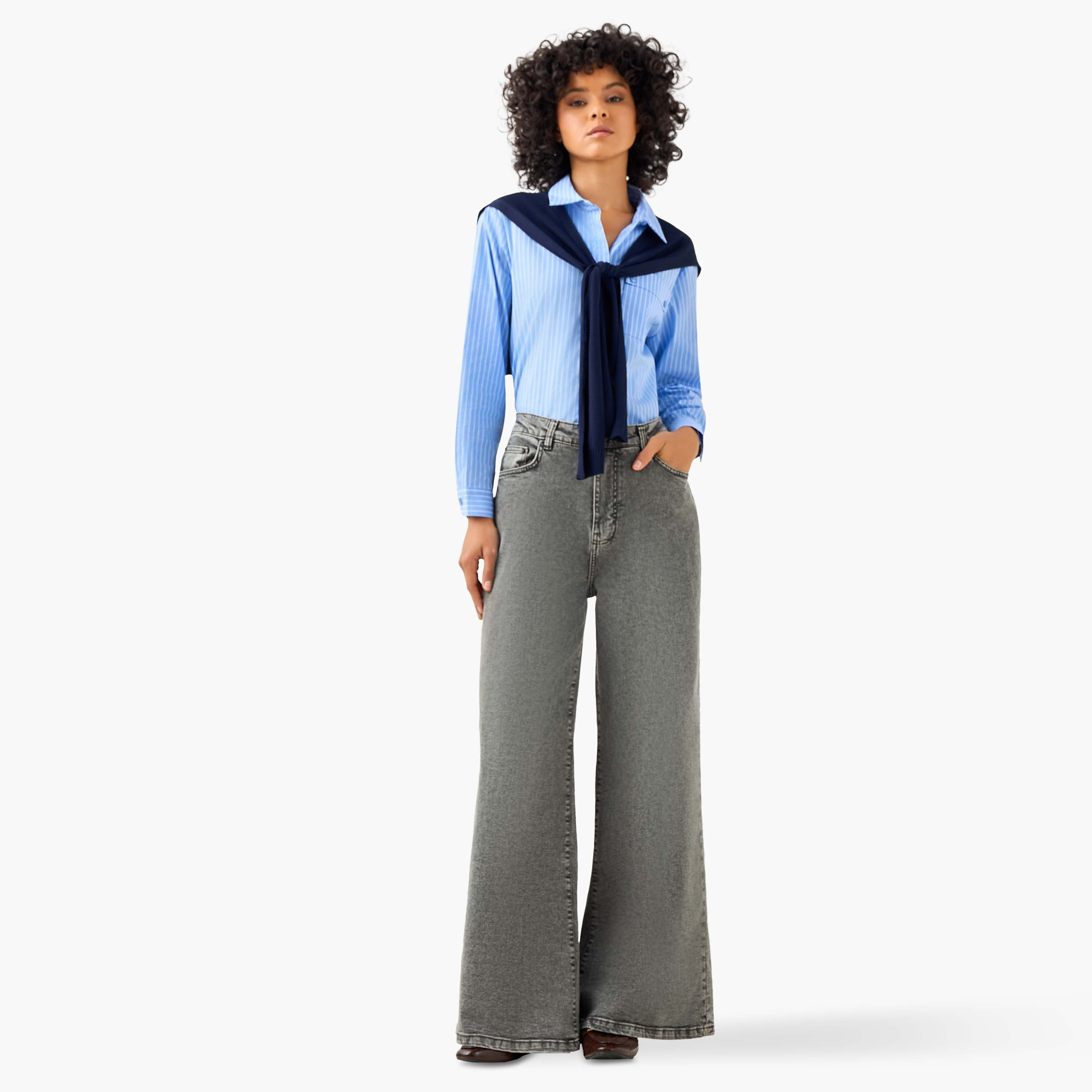 Regular Fit Shirt with Cardigan-women-clothing-shirtsandblouses-shirts-image-2