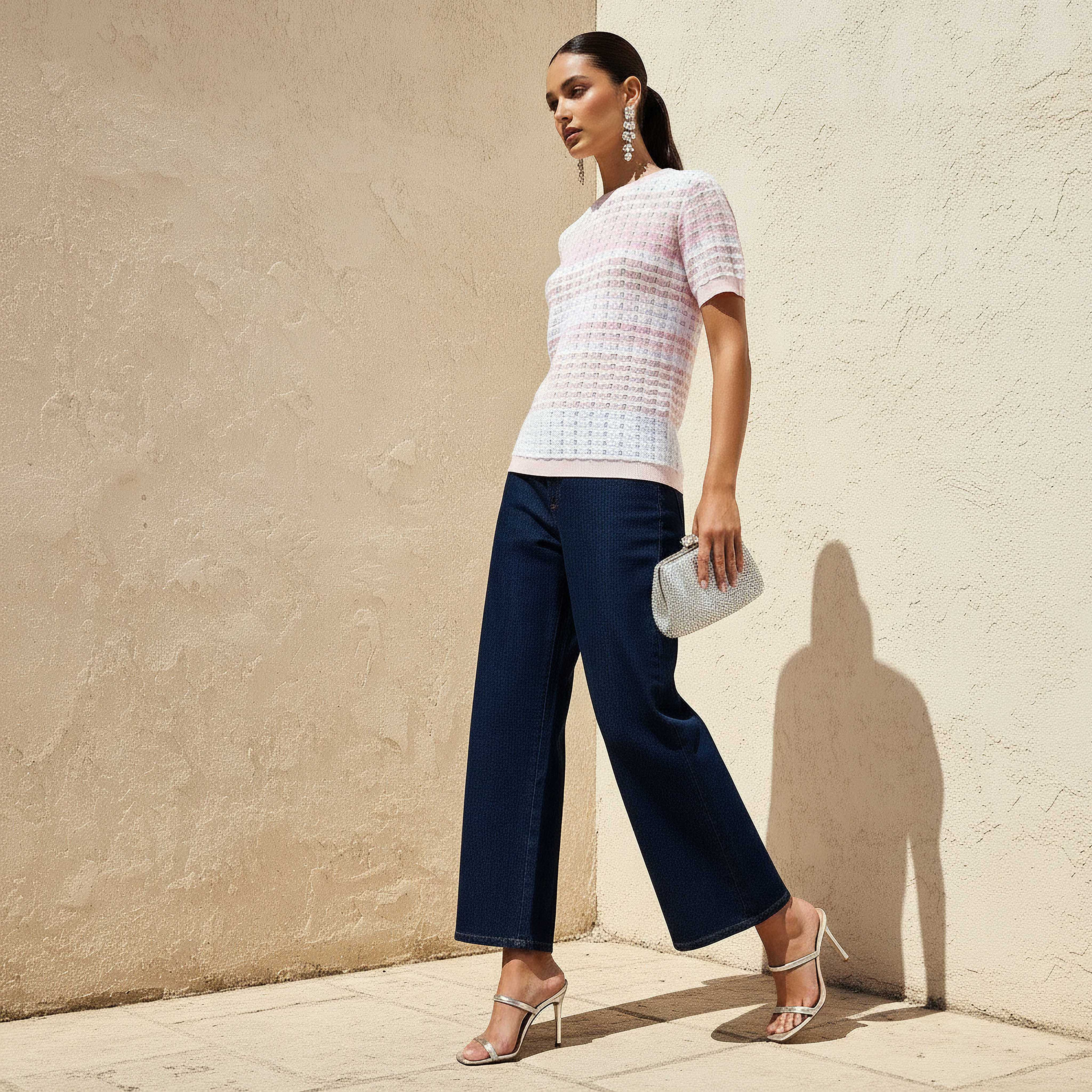 Regular Fit Striped Top with Texture-women-clothing-shirtsandblouses-blouses-image-2