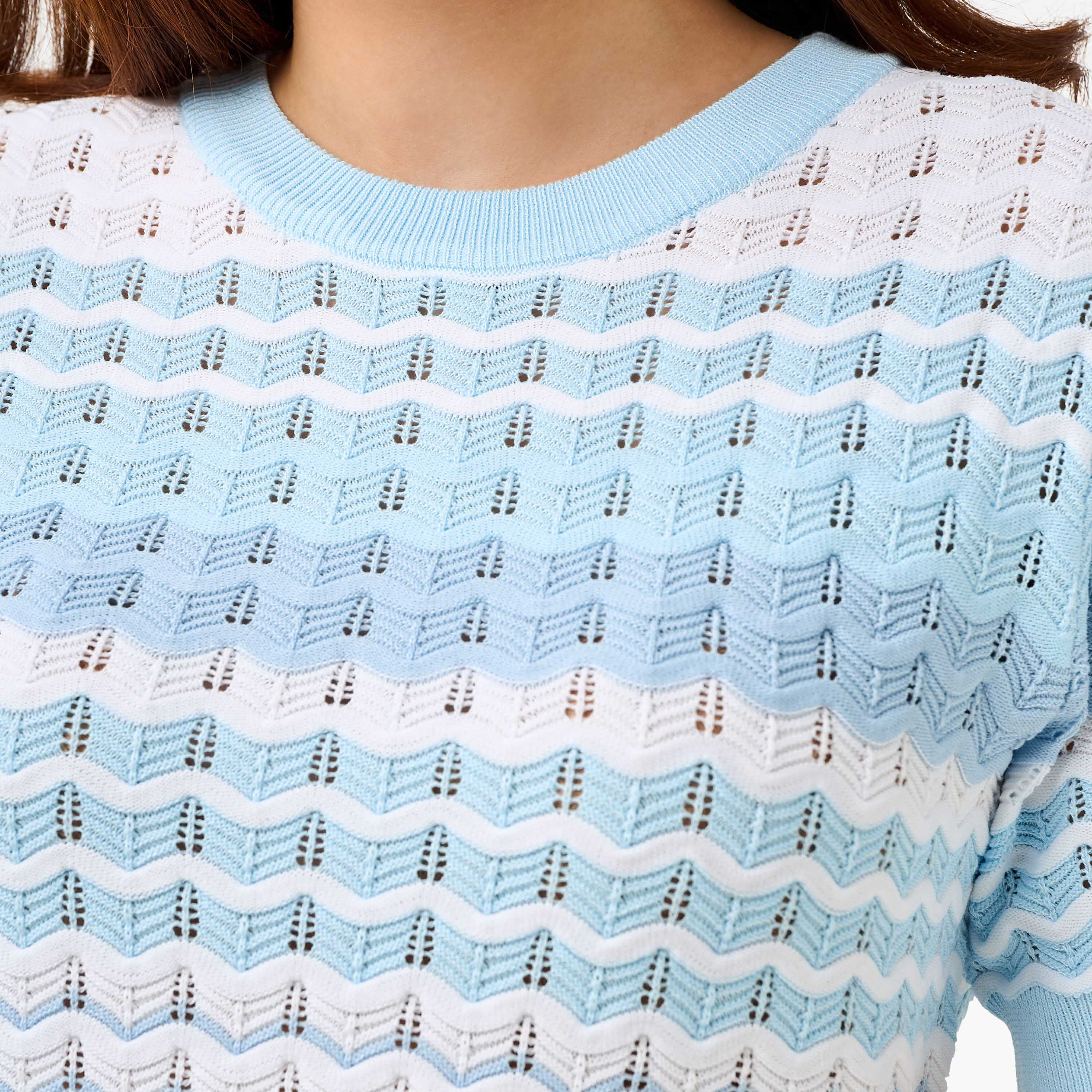 Regular Fit Top with Knit Texture-women-clothing-shirtsandblouses-blouses-image-6
