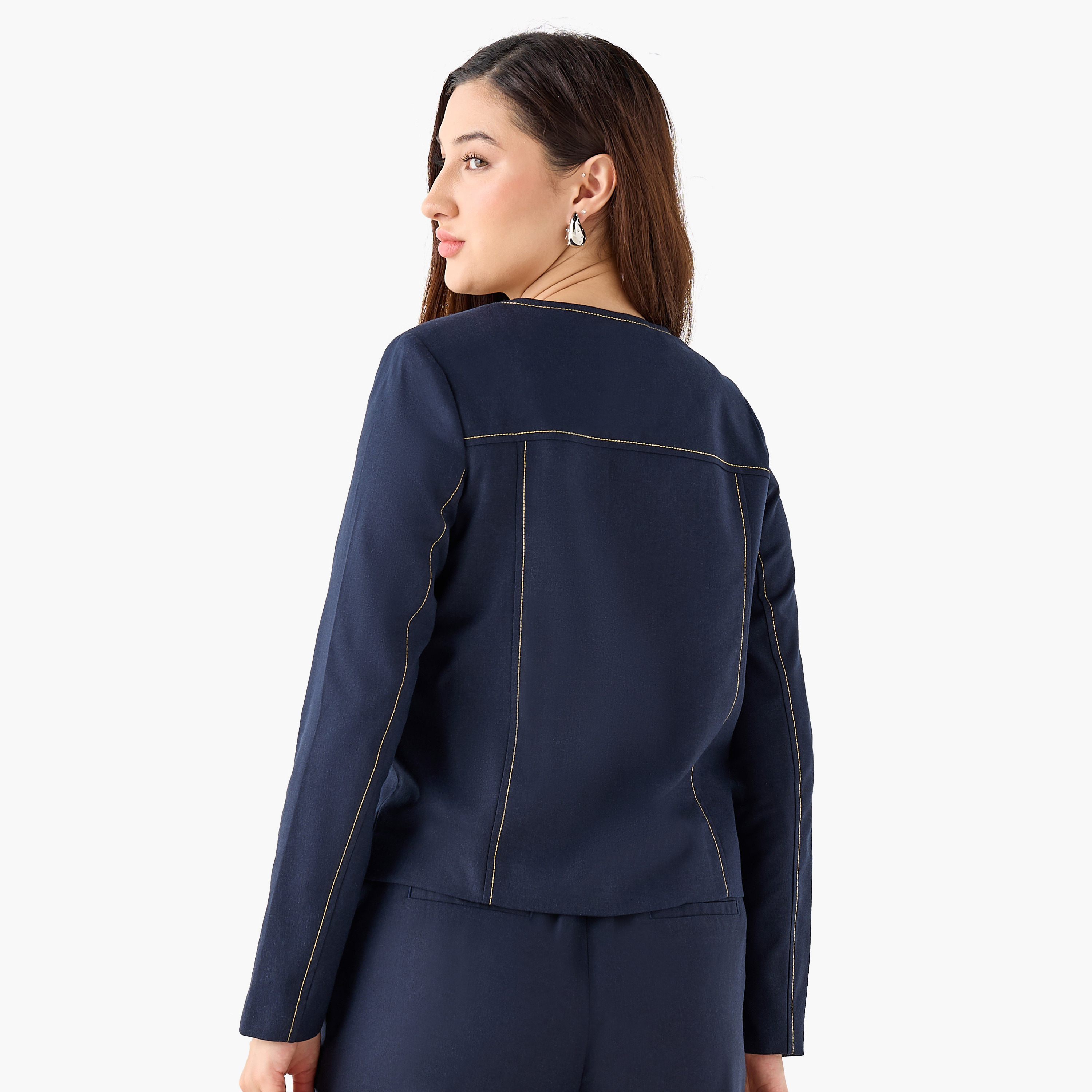 جاكيت كتان بأزرار مزدوجة-women-clothing-coordsets-image-2