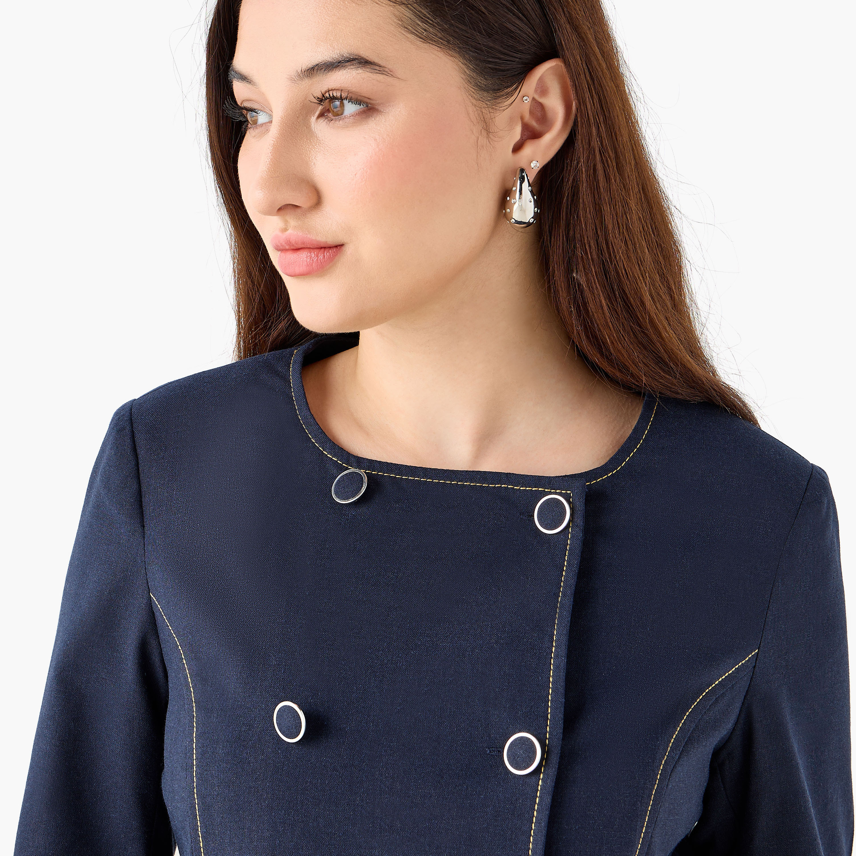 جاكيت كتان بأزرار مزدوجة-women-clothing-coordsets-image-1
