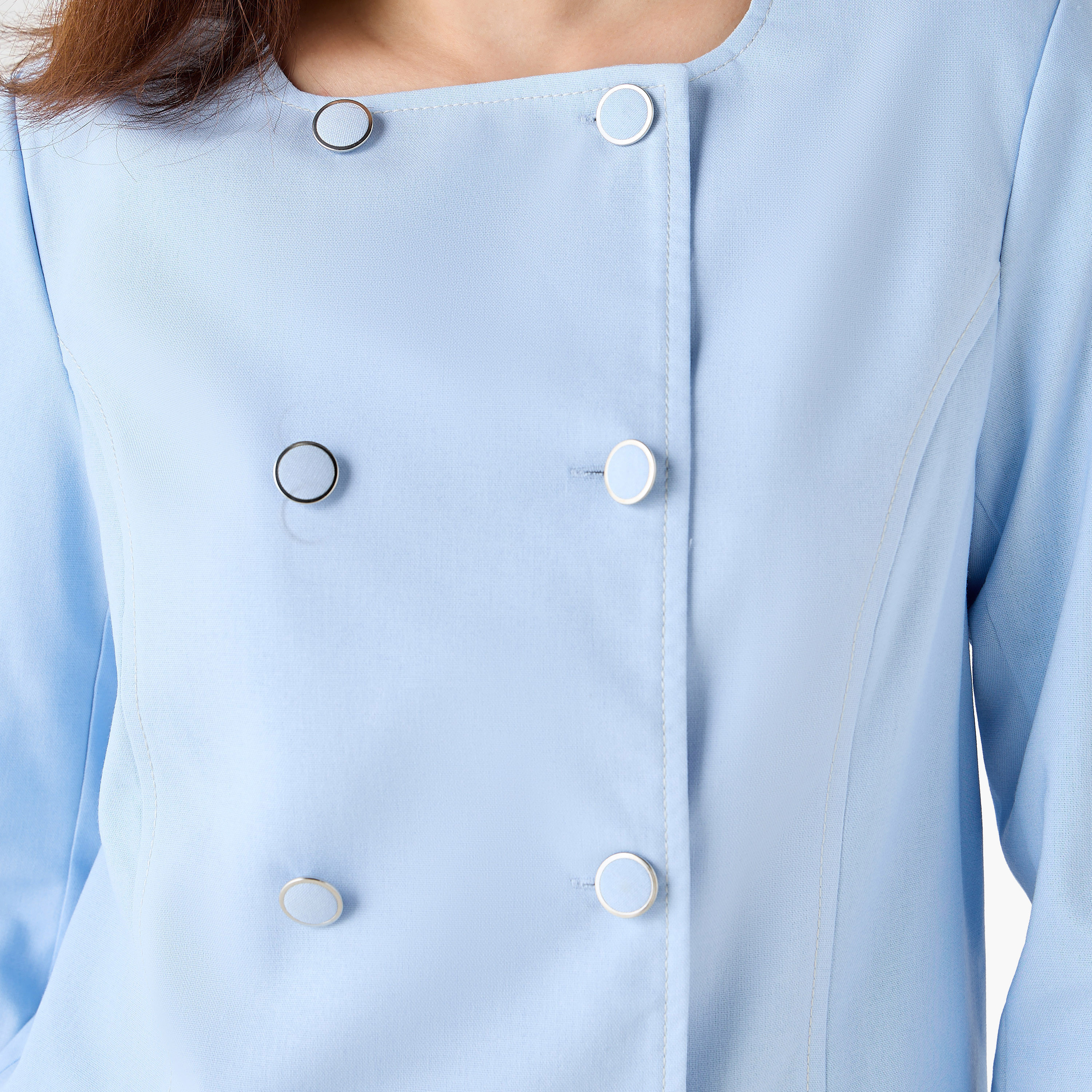 Linen Blend Double Button Jacket-women-clothing-coordsets-image-2