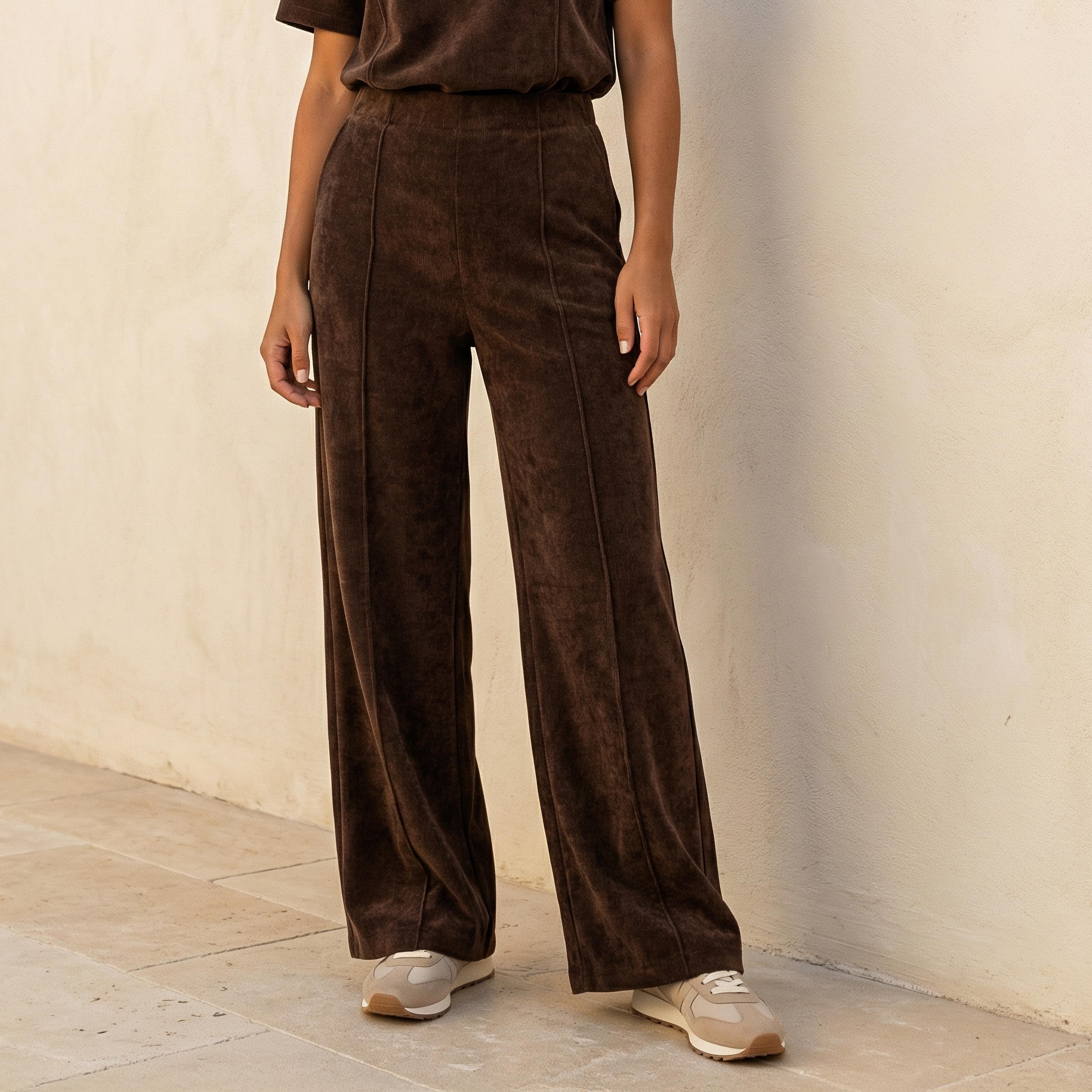 Wide Leg Mid-Rise Joggers Tipping Detail-women-clothing-bottoms-joggers-image-1