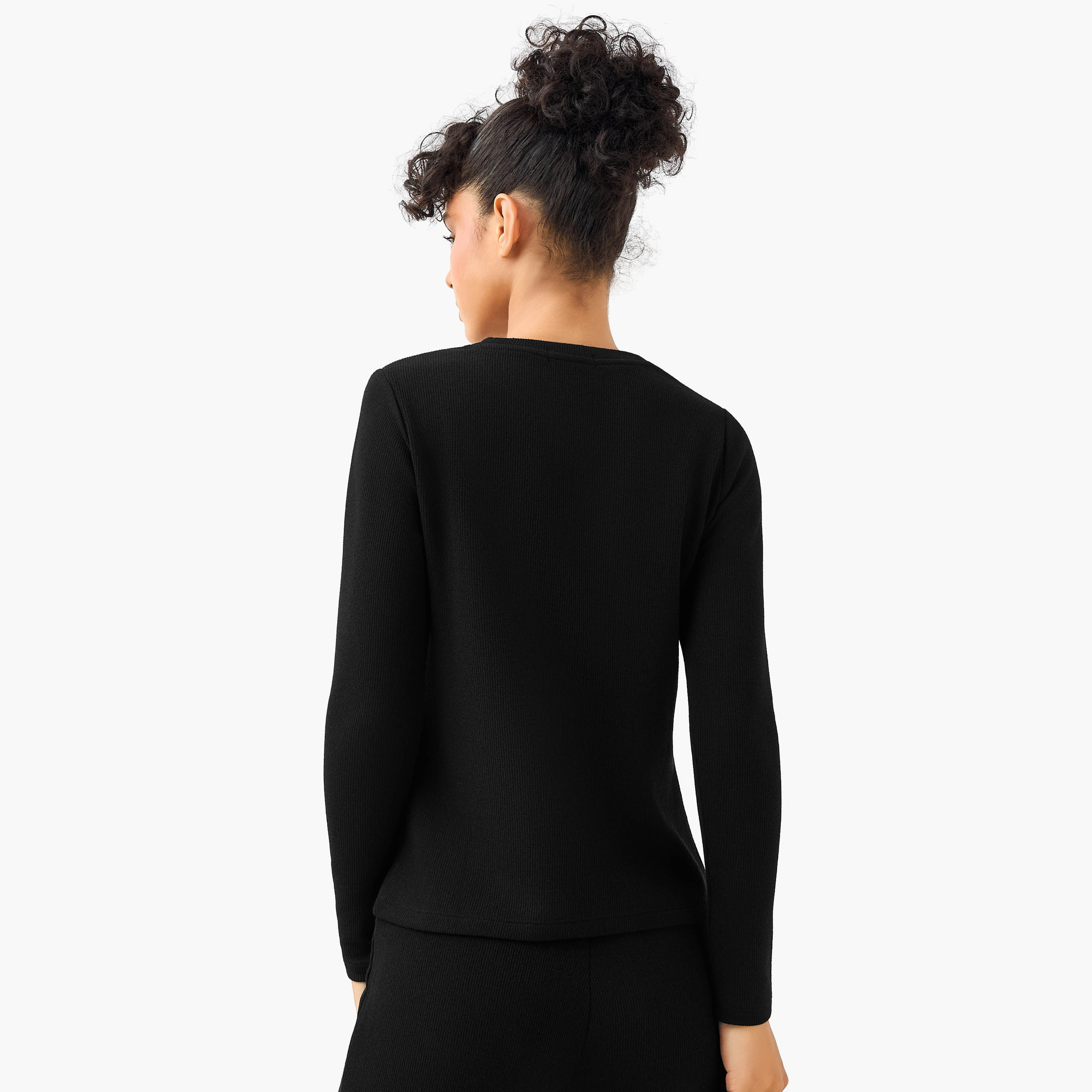 Regular Fit Textured T-shirt-women-clothing-tshirts-image-3