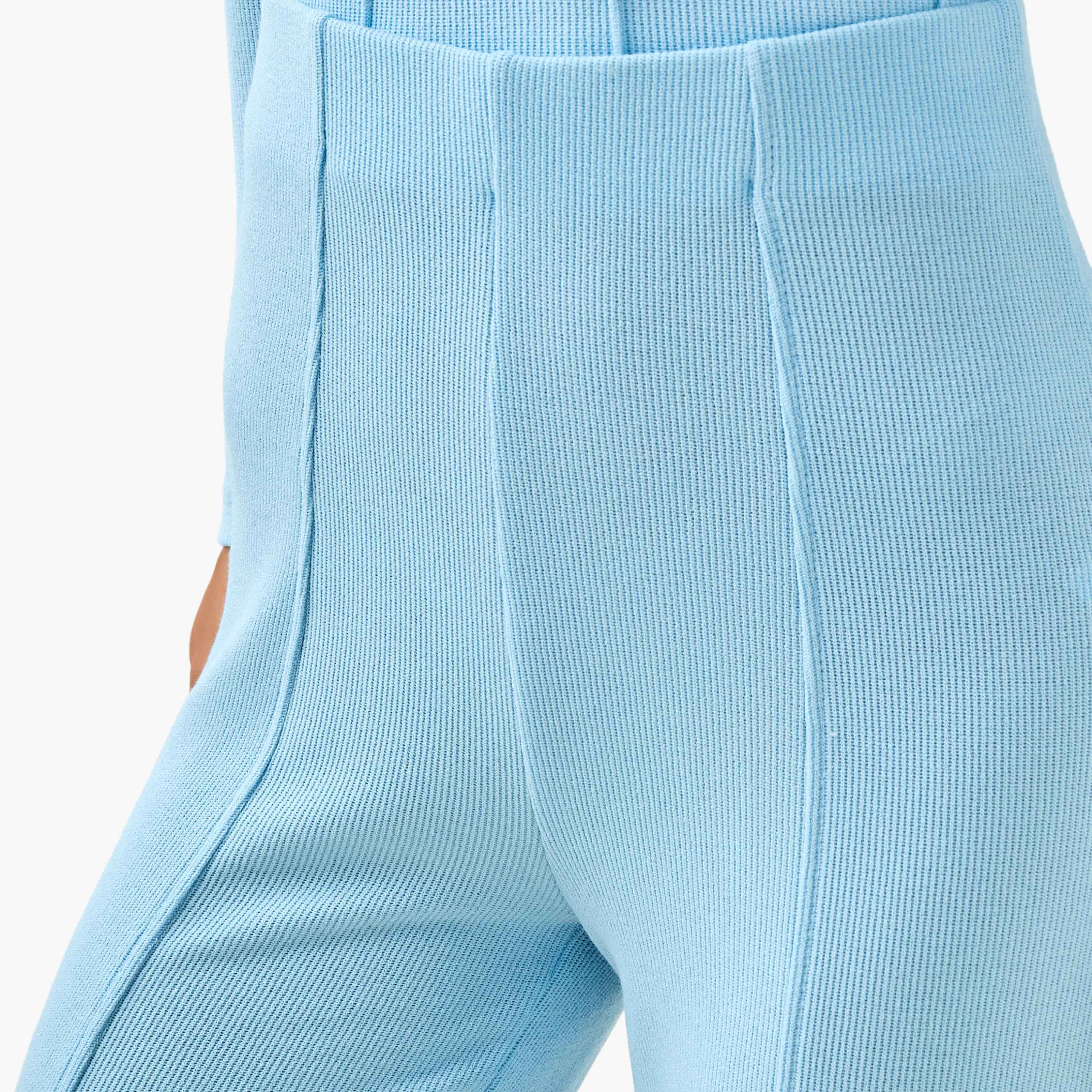 Regular Fit Mid-Rise Flared Lounge Pants with Ribbed Texture-women-clothing-coordsets-image-4