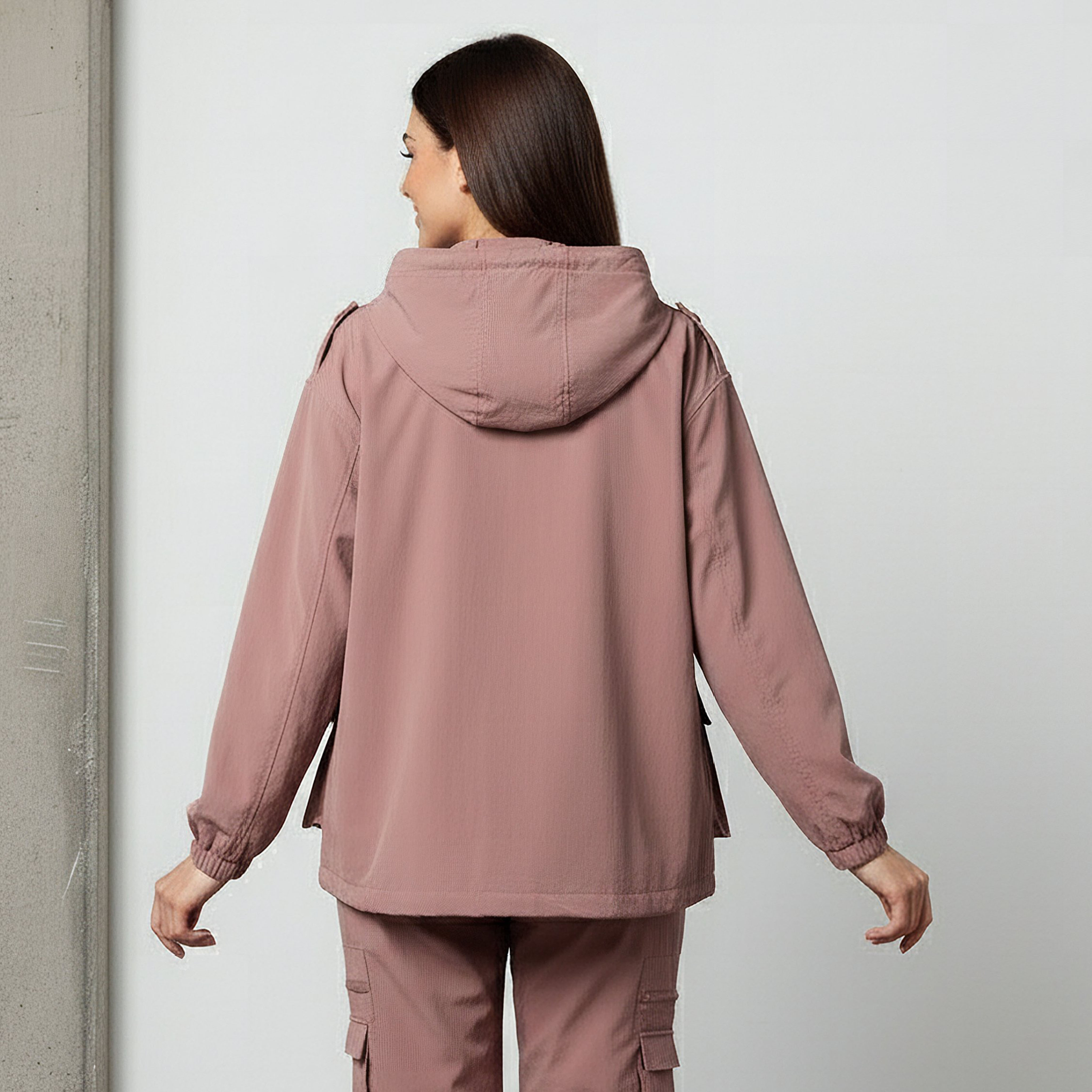 Hooded Parka Jacket with Pockets-women-clothing-coordsets-image-3