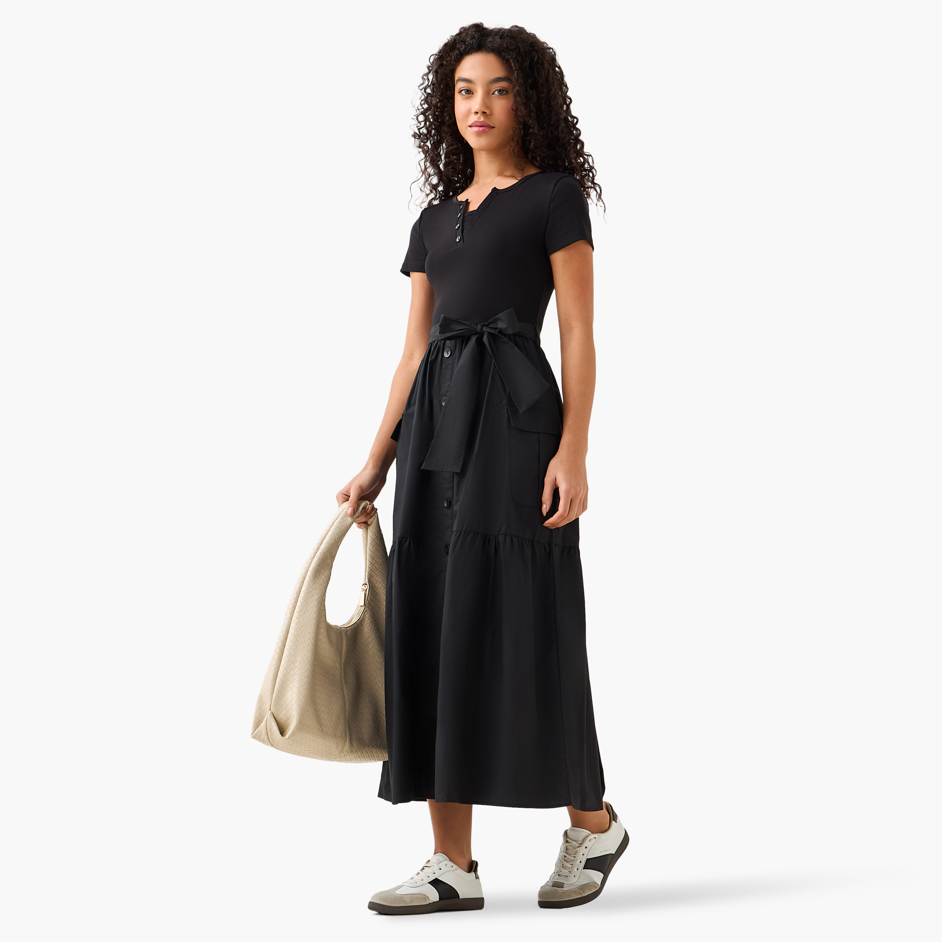 Midi Shirt Dress with Tie-Up Belt-women-clothing-dresses-image-3