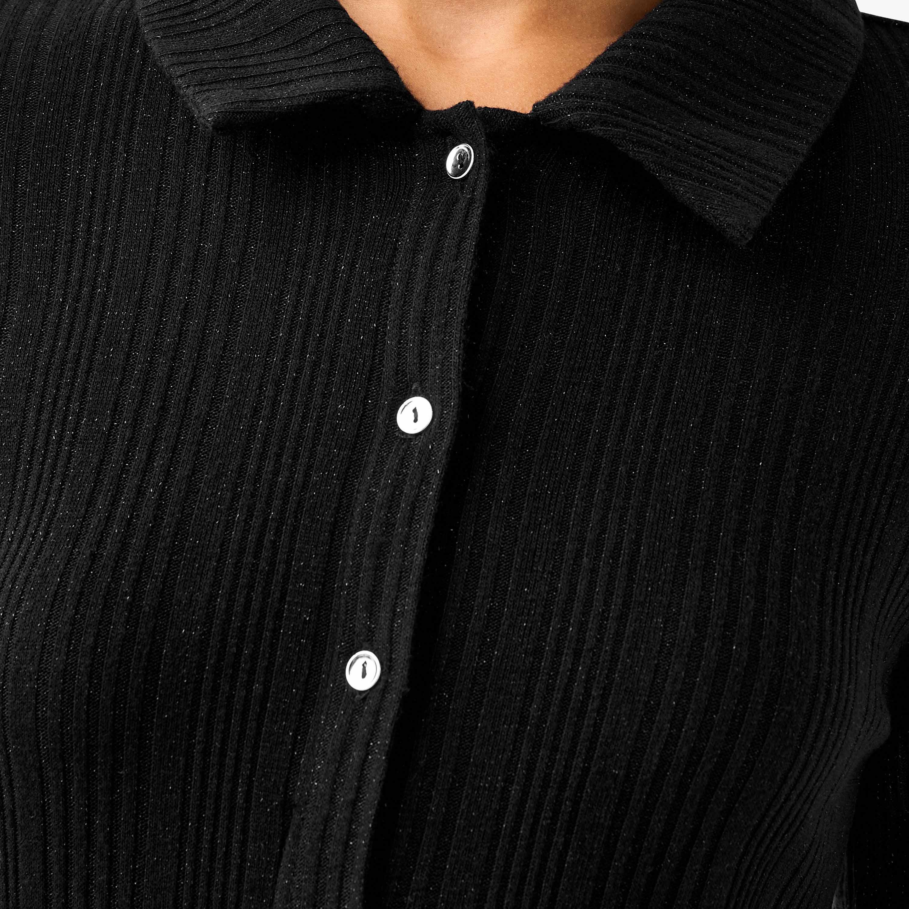 Ribbed Collared Button-Down Midi Dress-women-clothing-dresses-image-4