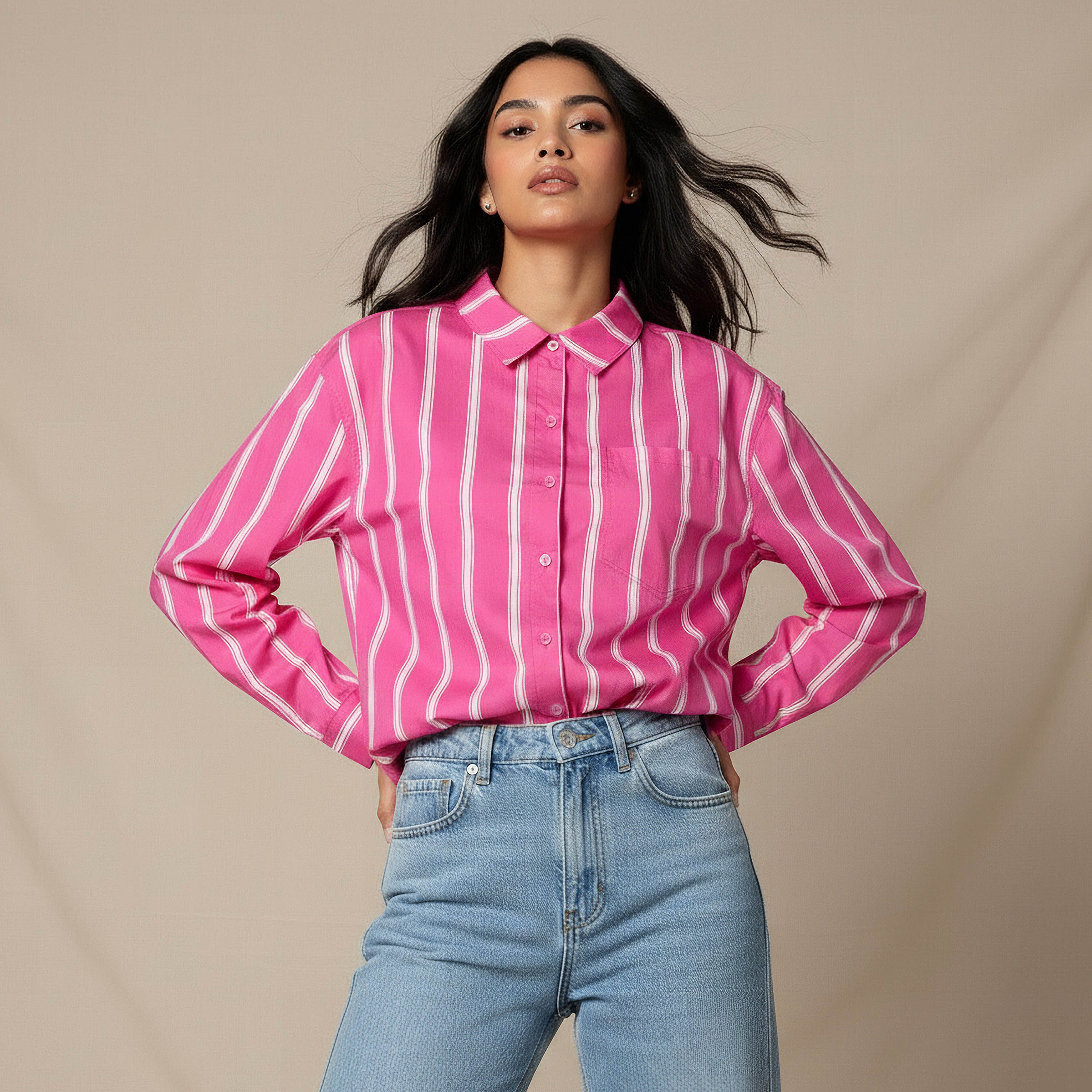 Oversized Cotton Shirt with Stripes-women-clothing-shirtsandblouses-shirts-image-5