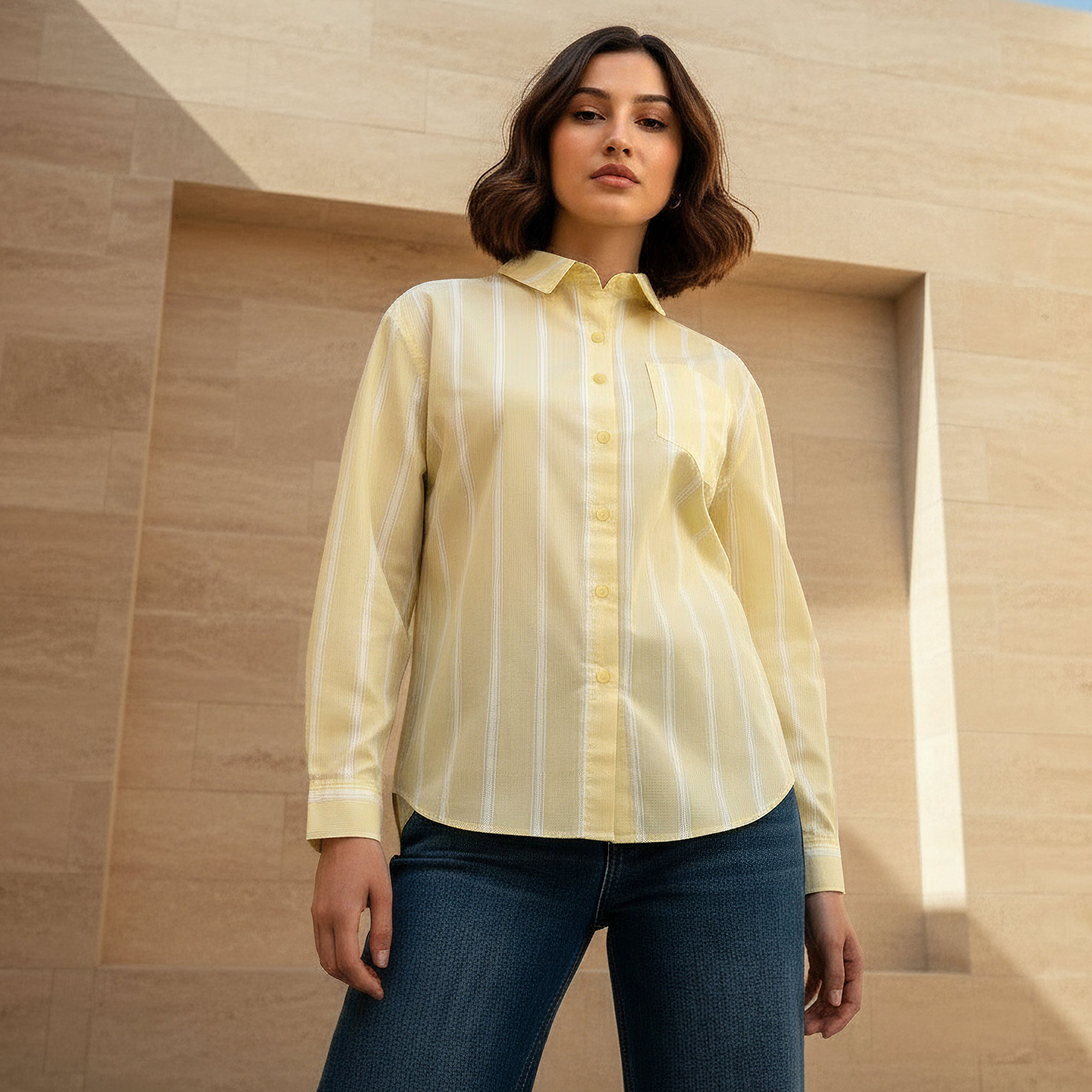 Oversized Cotton Shirt with Stripes-women-clothing-shirtsandblouses-shirts-image-2