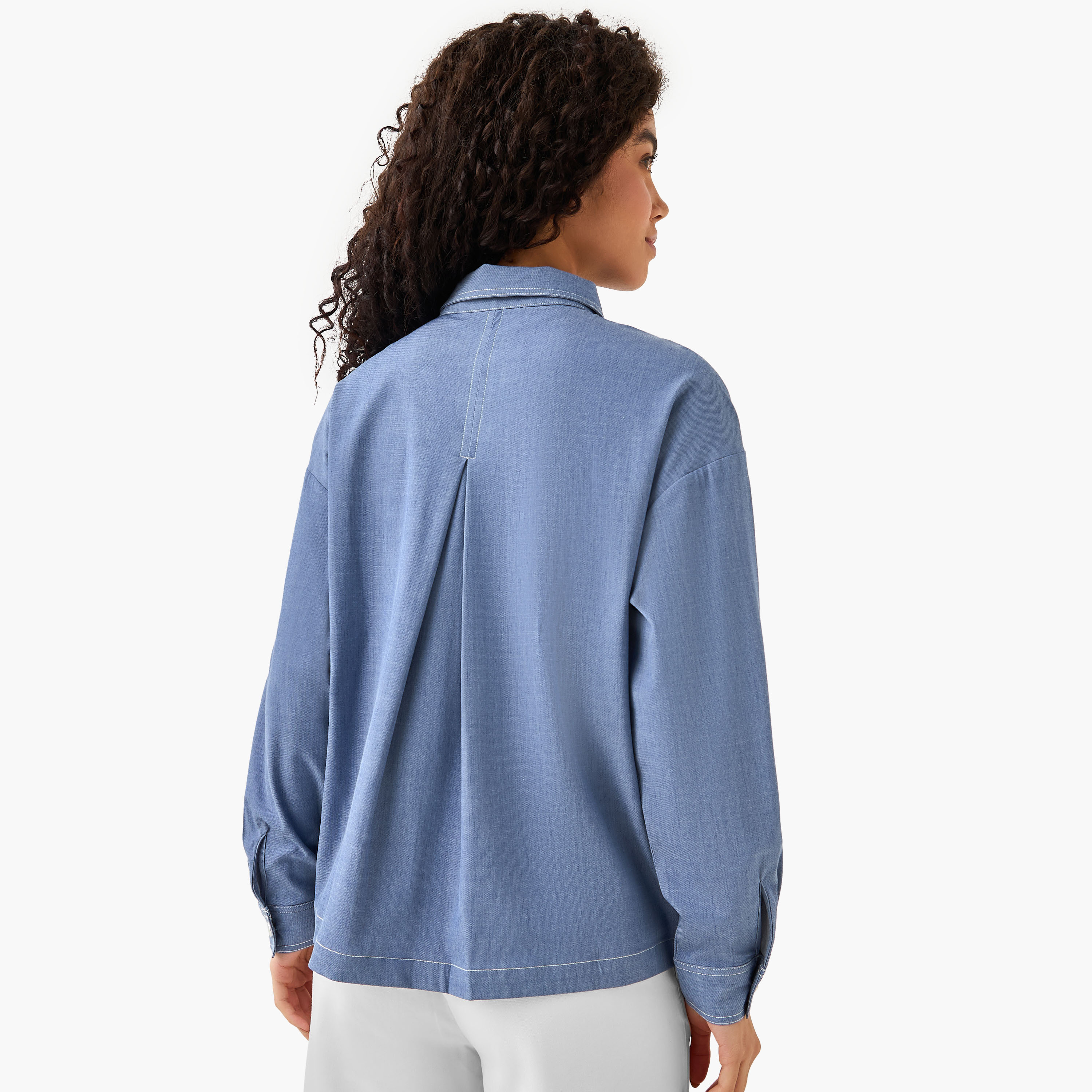 Utility Style Shirt with Chest Pockets-women-clothing-shirtsandblouses-shirts-image-7