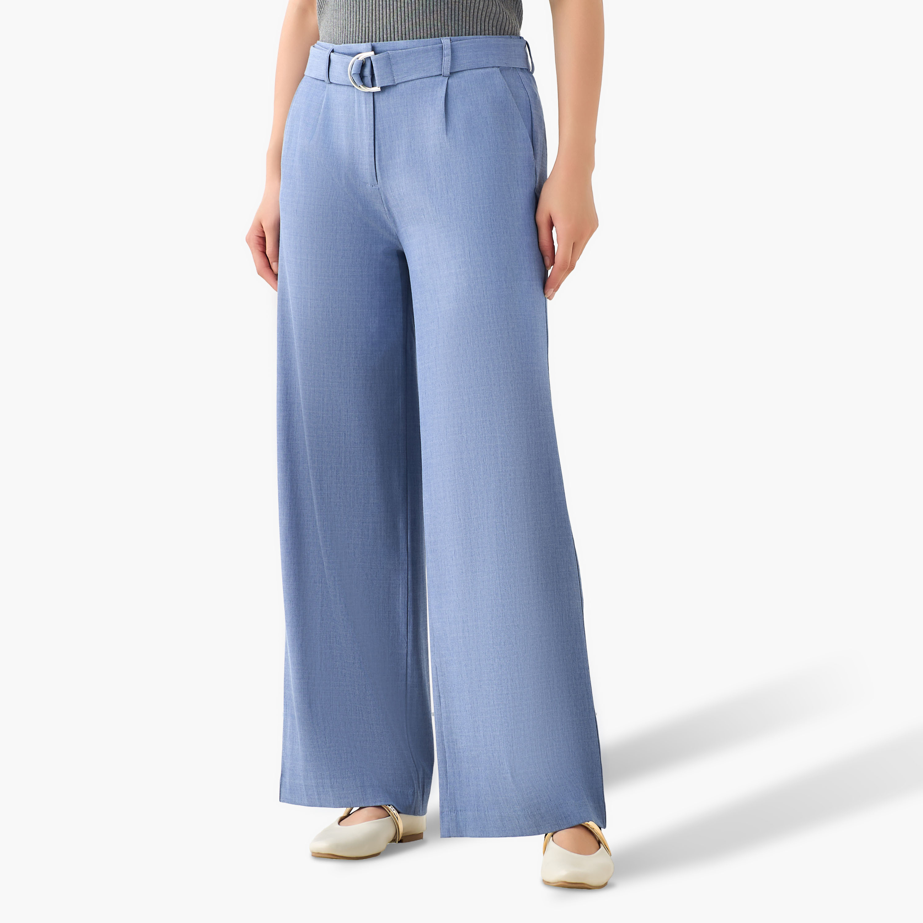 Wide Leg Mid-Rise Belted Pants-women-clothing-bottoms-trousers-image-4
