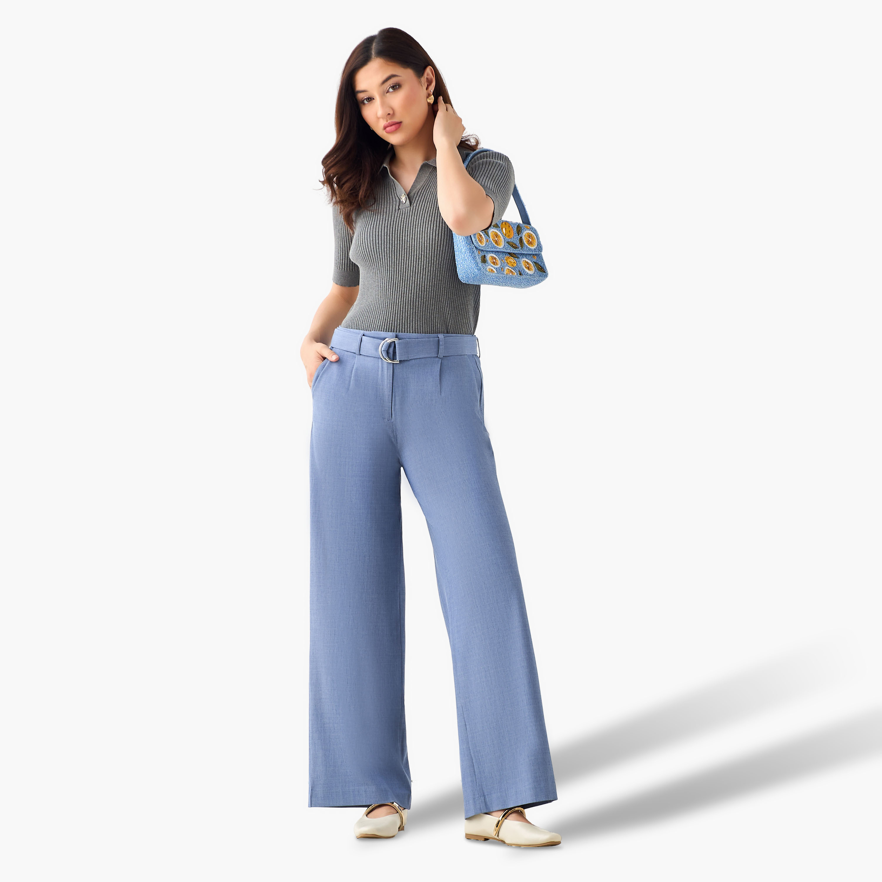 Wide Leg Mid-Rise Belted Pants-women-clothing-bottoms-trousers-image-5