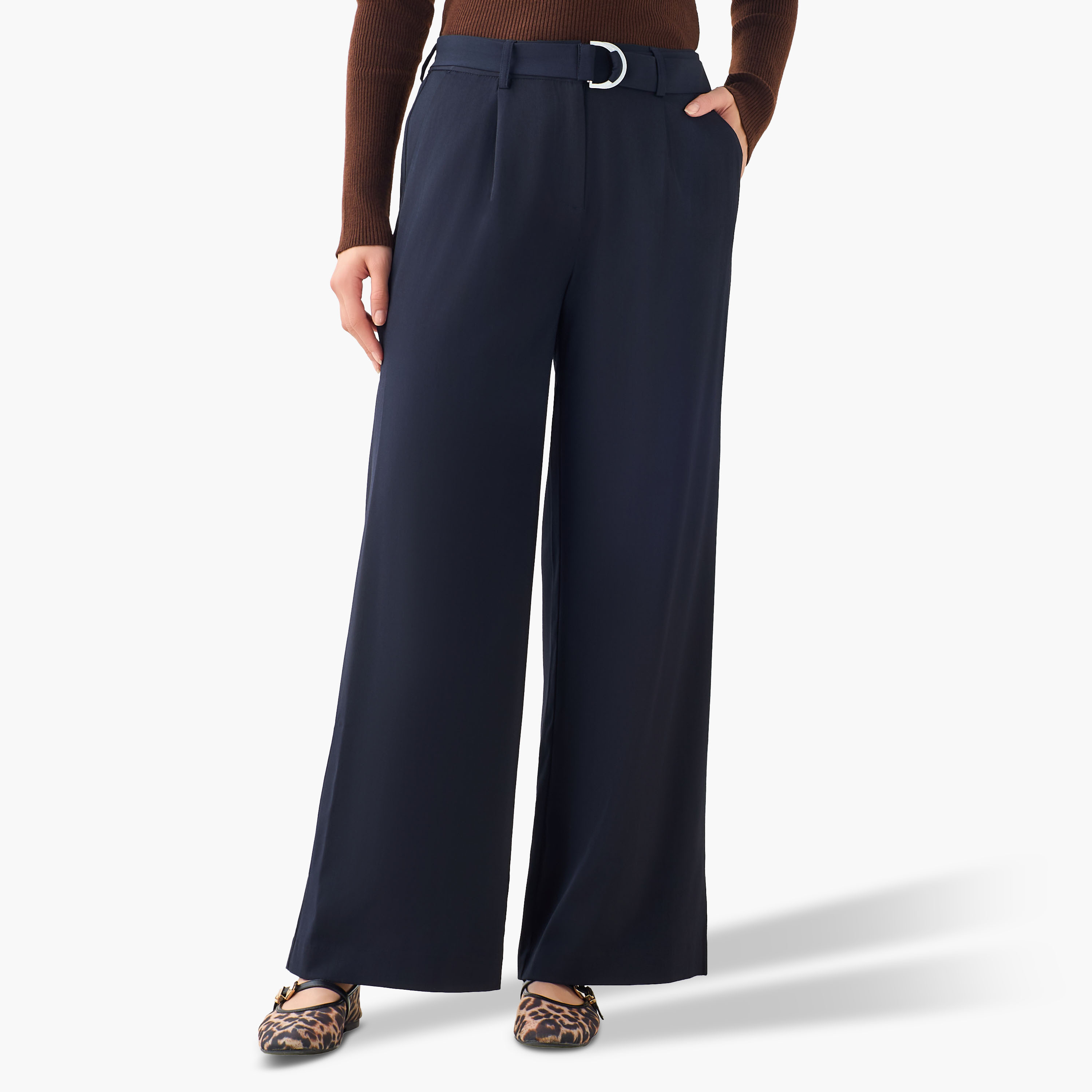 Wide Leg Mid-Rise Belted Pants-women-clothing-coordsets-image-4