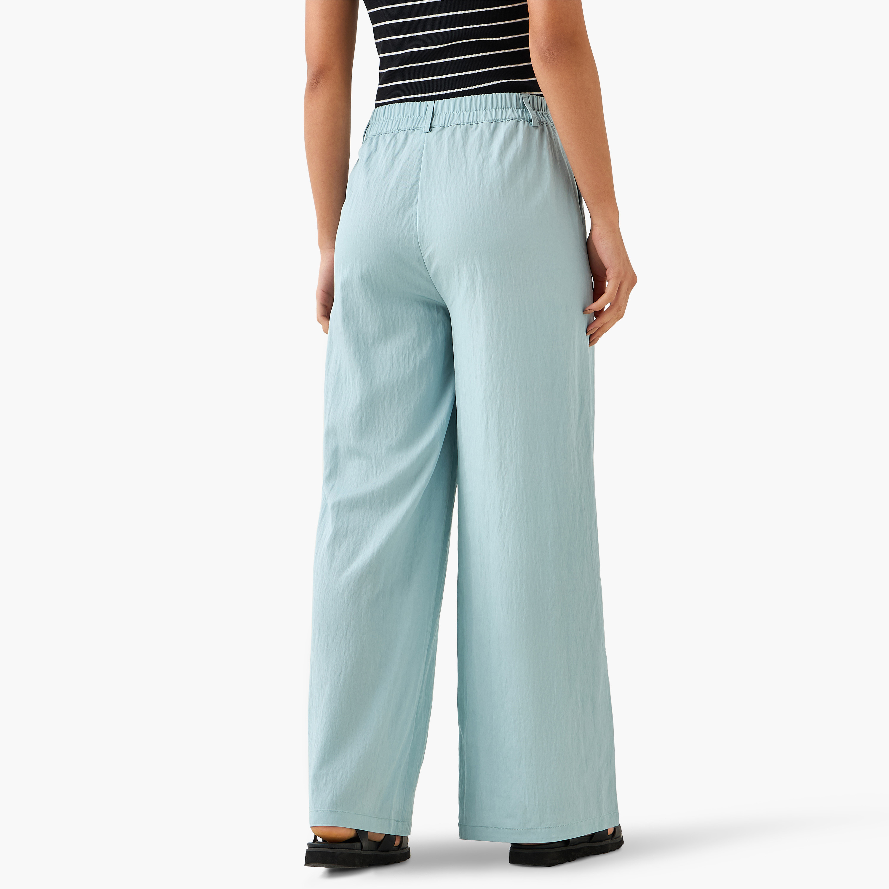 Relaxed Fit Mid-Rise Textured Trousers-women-clothing-coordsets-image-4