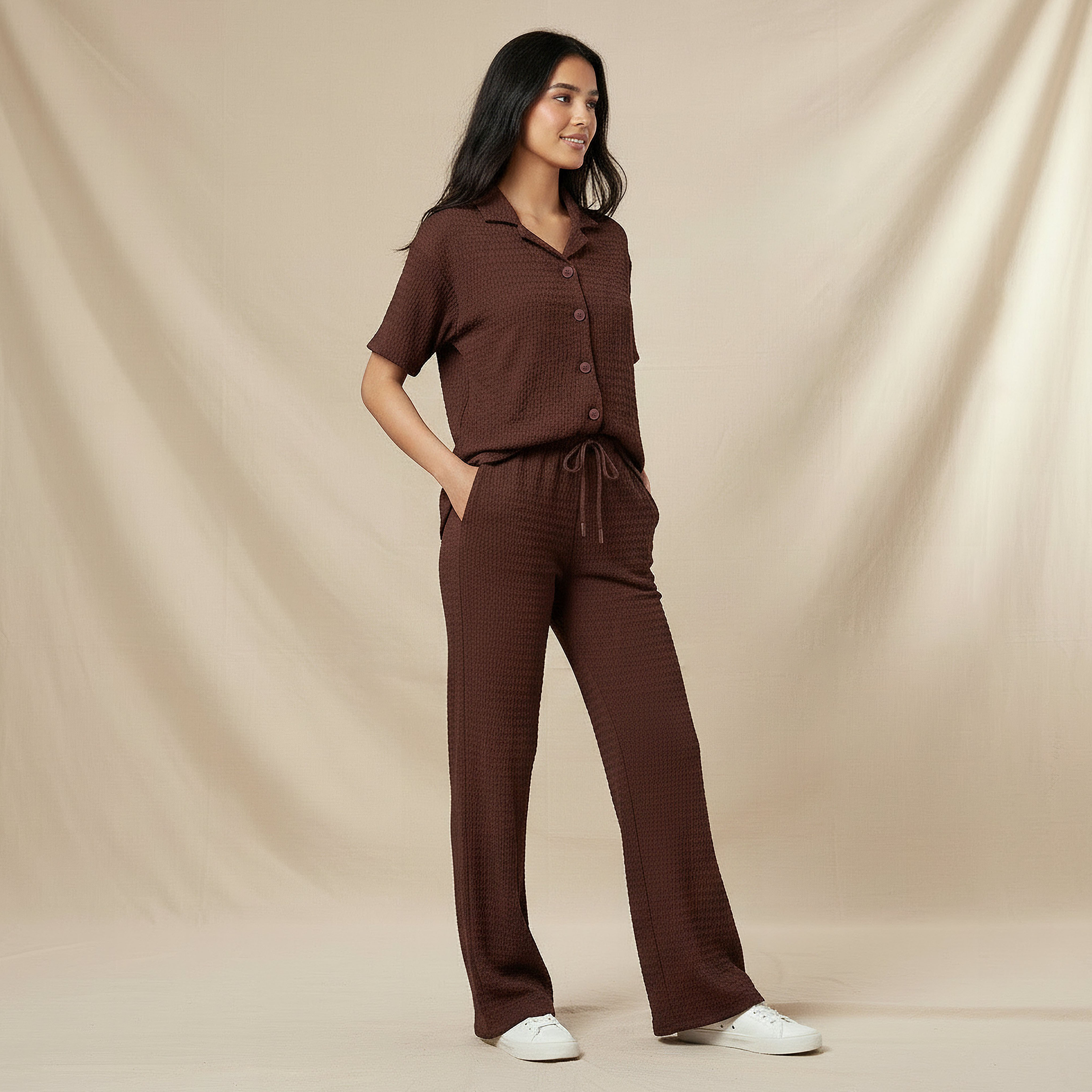 Regular Fit Shirt with Textured Detail-women-clothing-shirtsandblouses-shirts-image-2