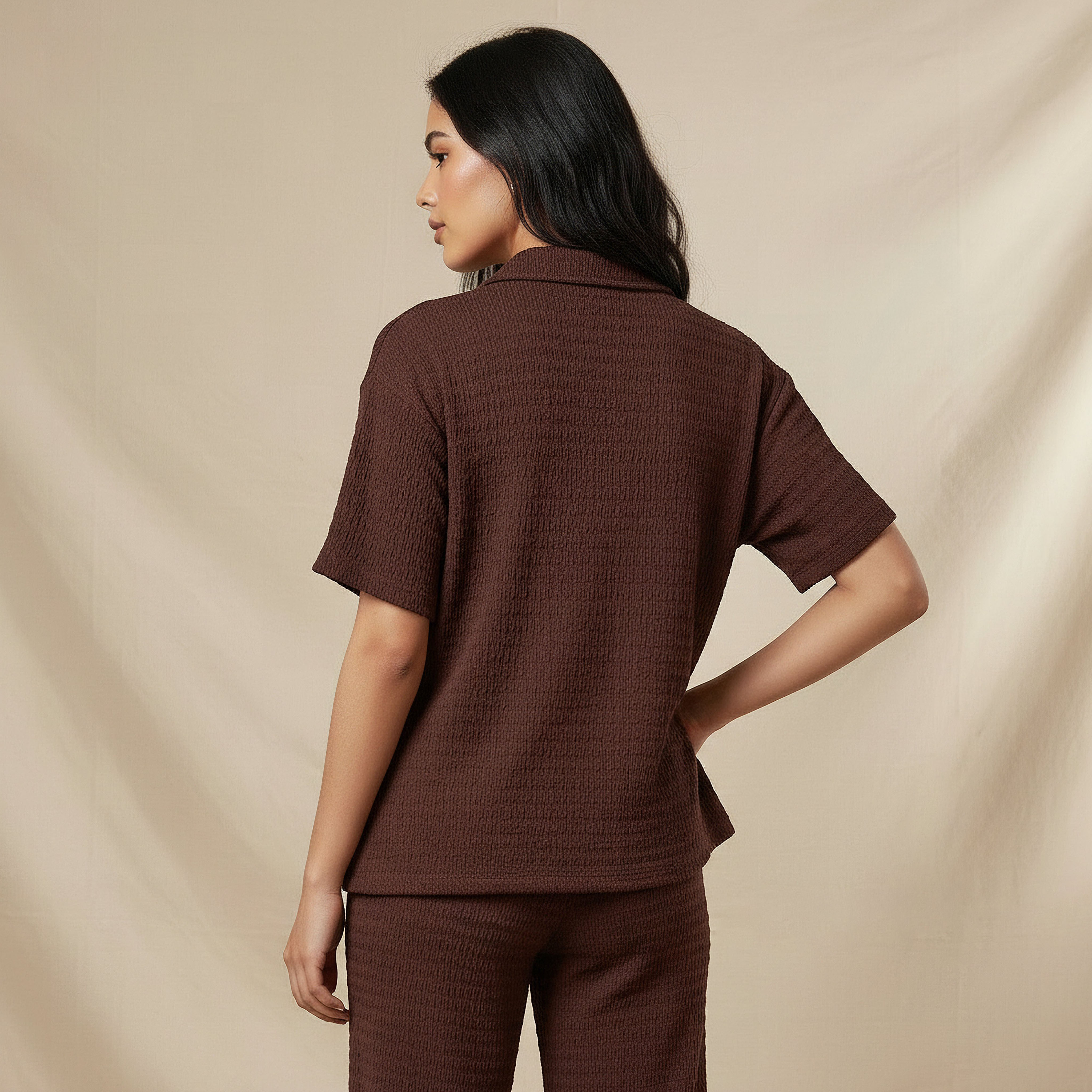 Regular Fit Shirt with Textured Detail-women-clothing-shirtsandblouses-shirts-image-3