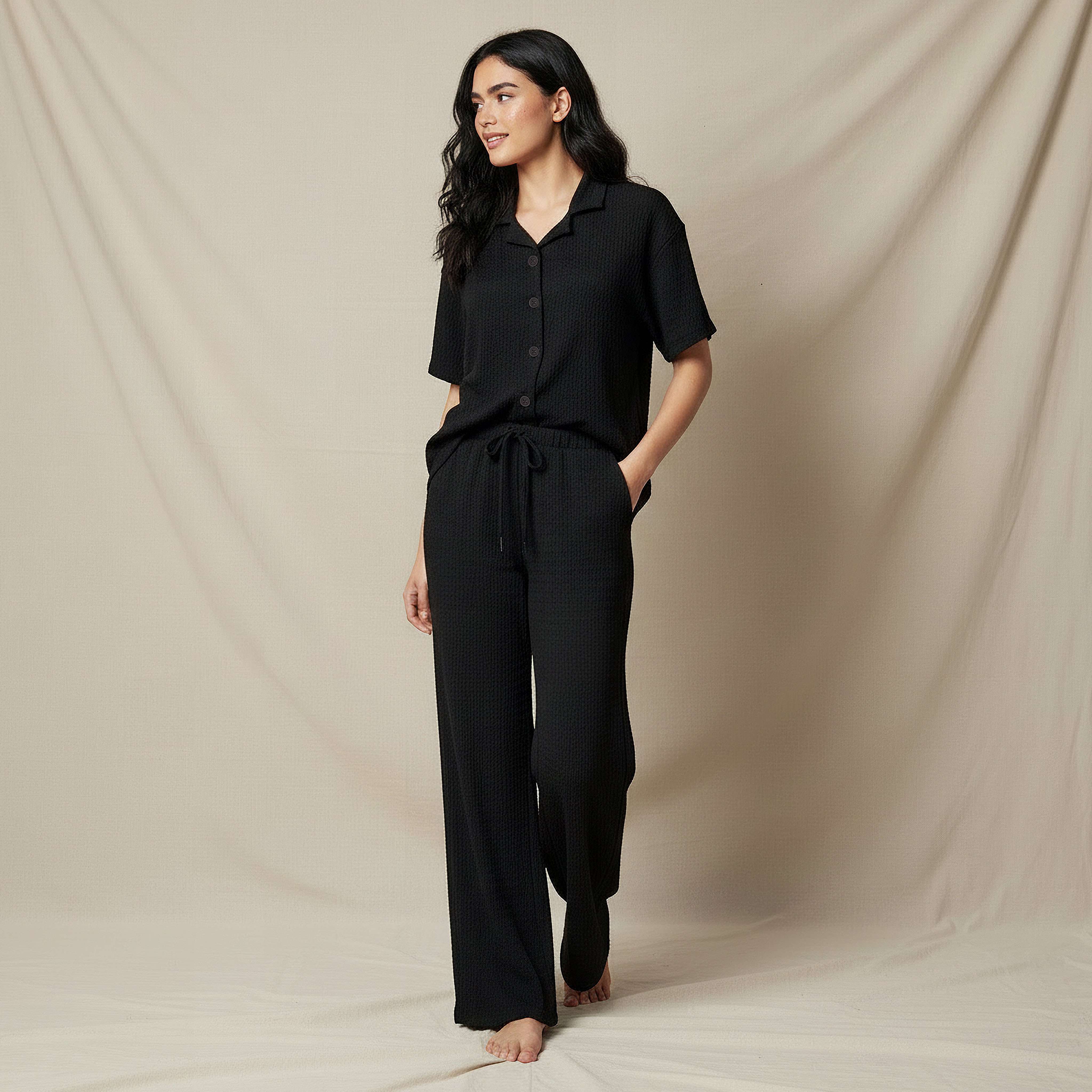 Regular Fit Shirt with Textured Detail-women-clothing-shirtsandblouses-shirts-image-3