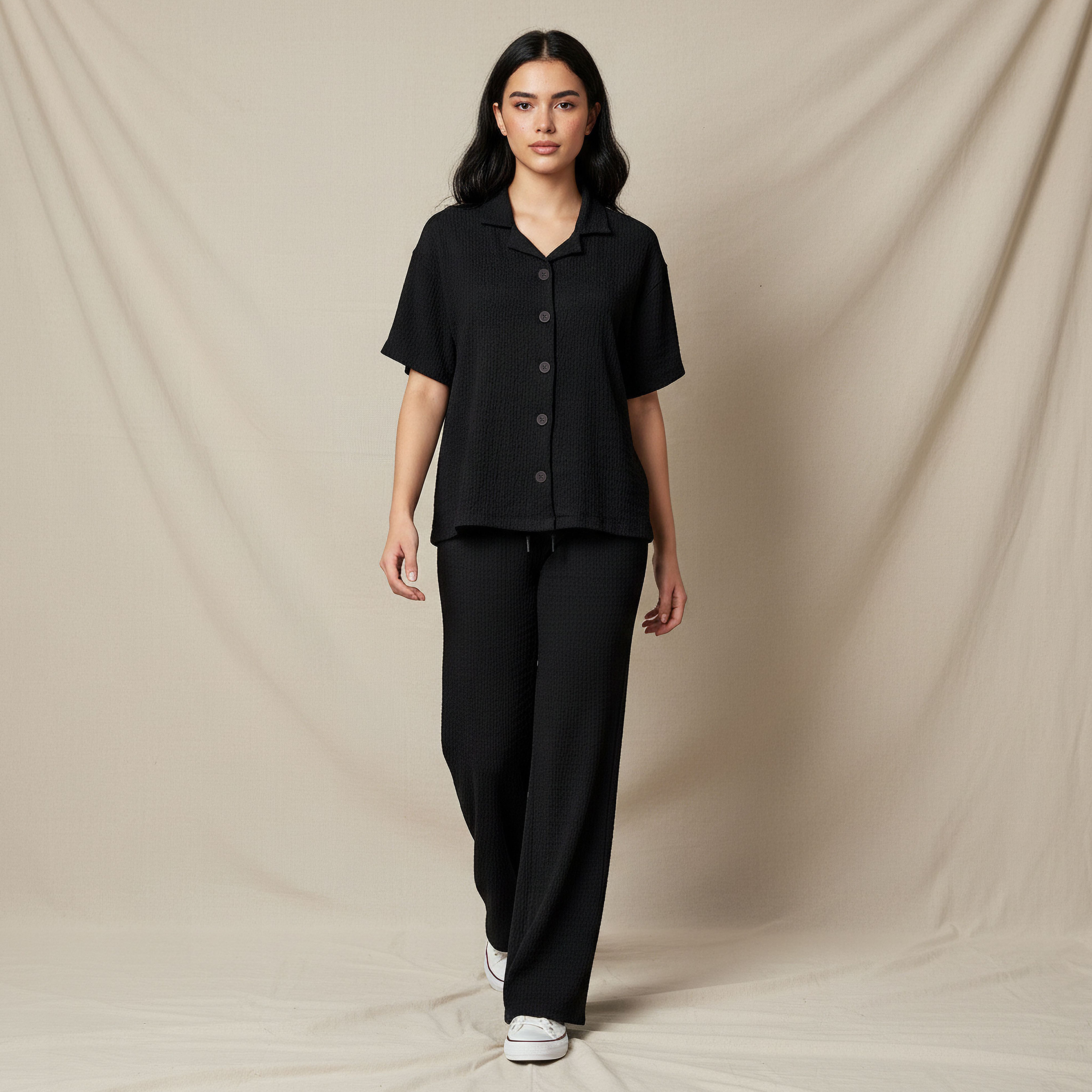 Regular Fit Shirt with Textured Detail-women-clothing-shirtsandblouses-shirts-image-5