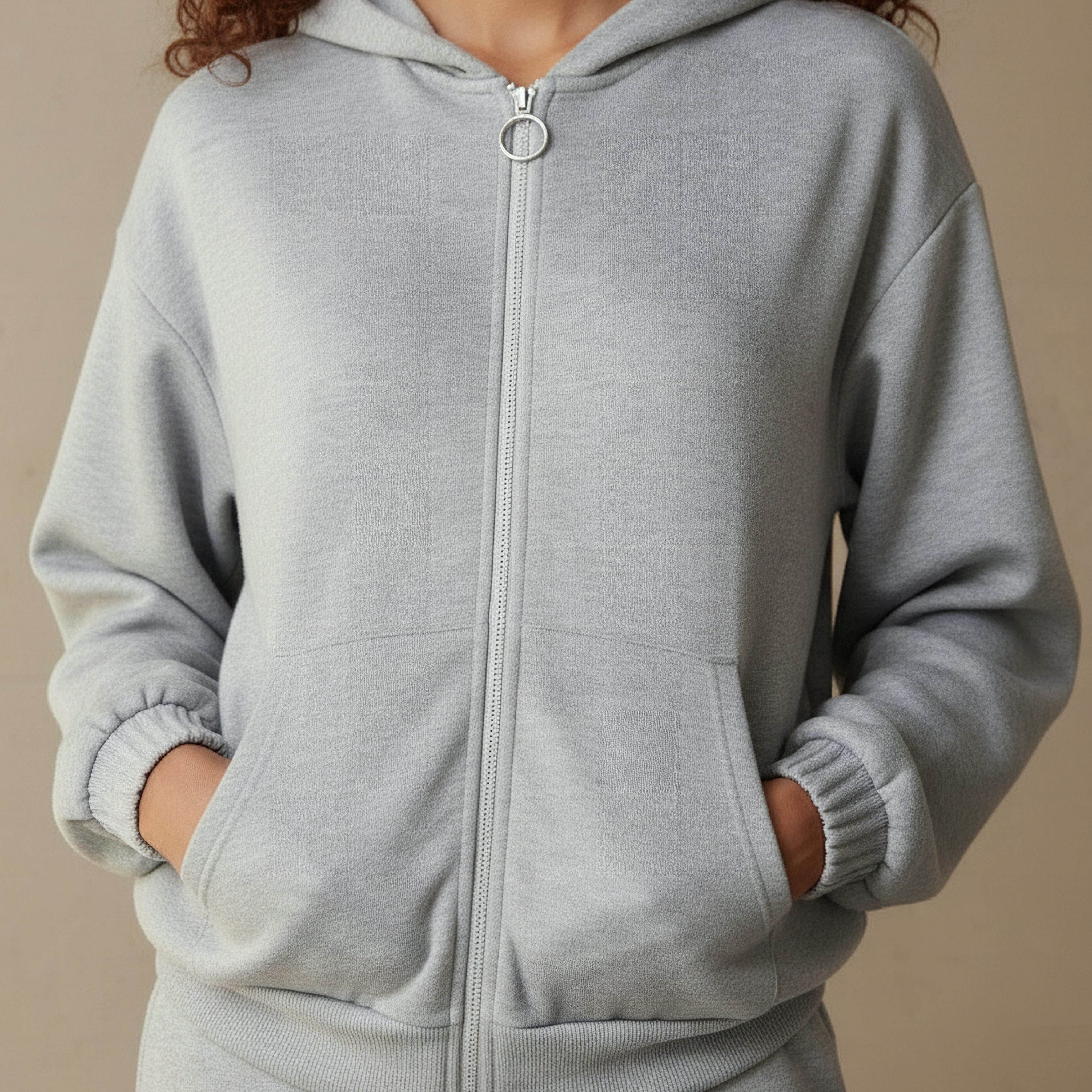 Hoodie with Zip Closure-women-clothing-coordsets-image-4