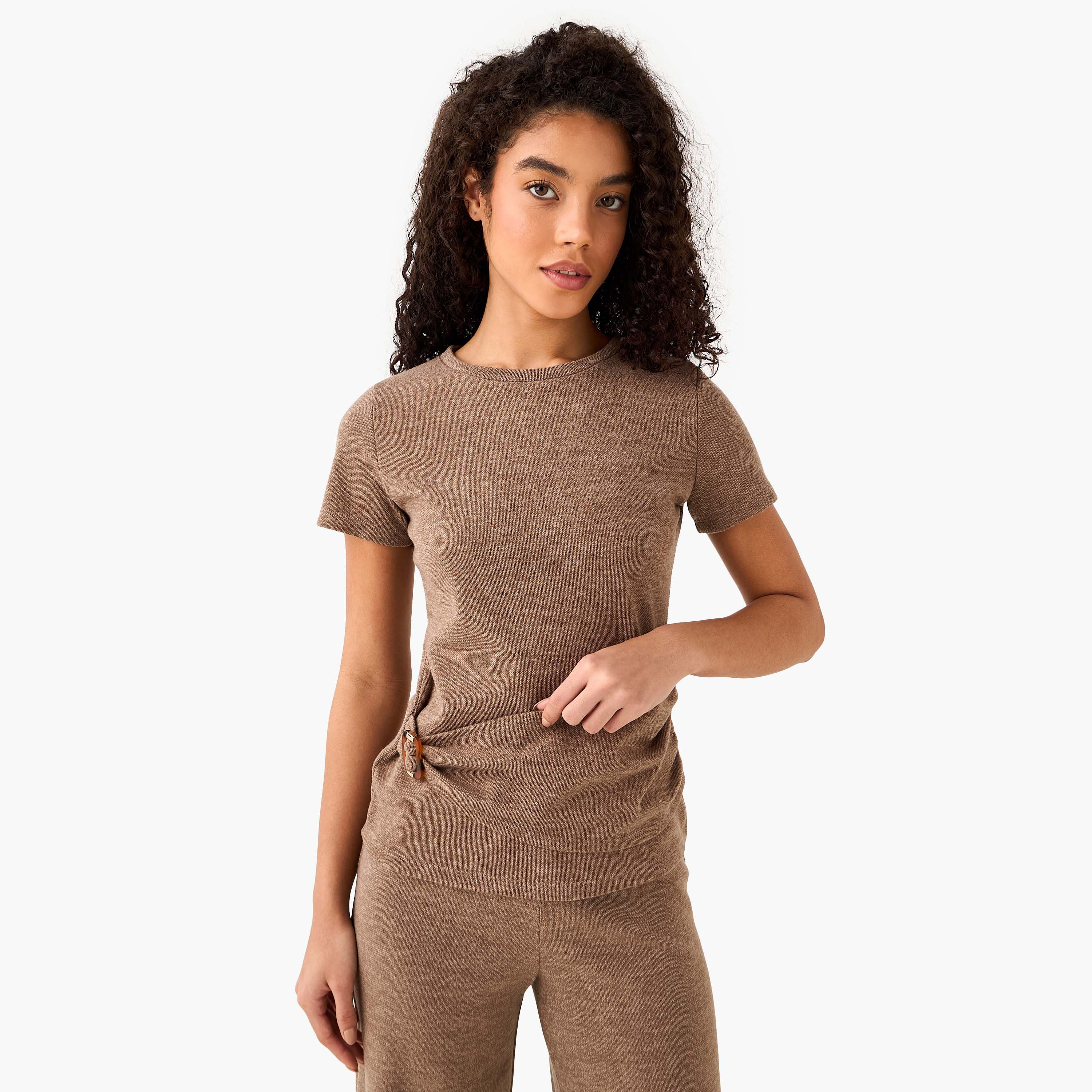 T-shirt with Ruched Accent-women-clothing-tshirts-image-2