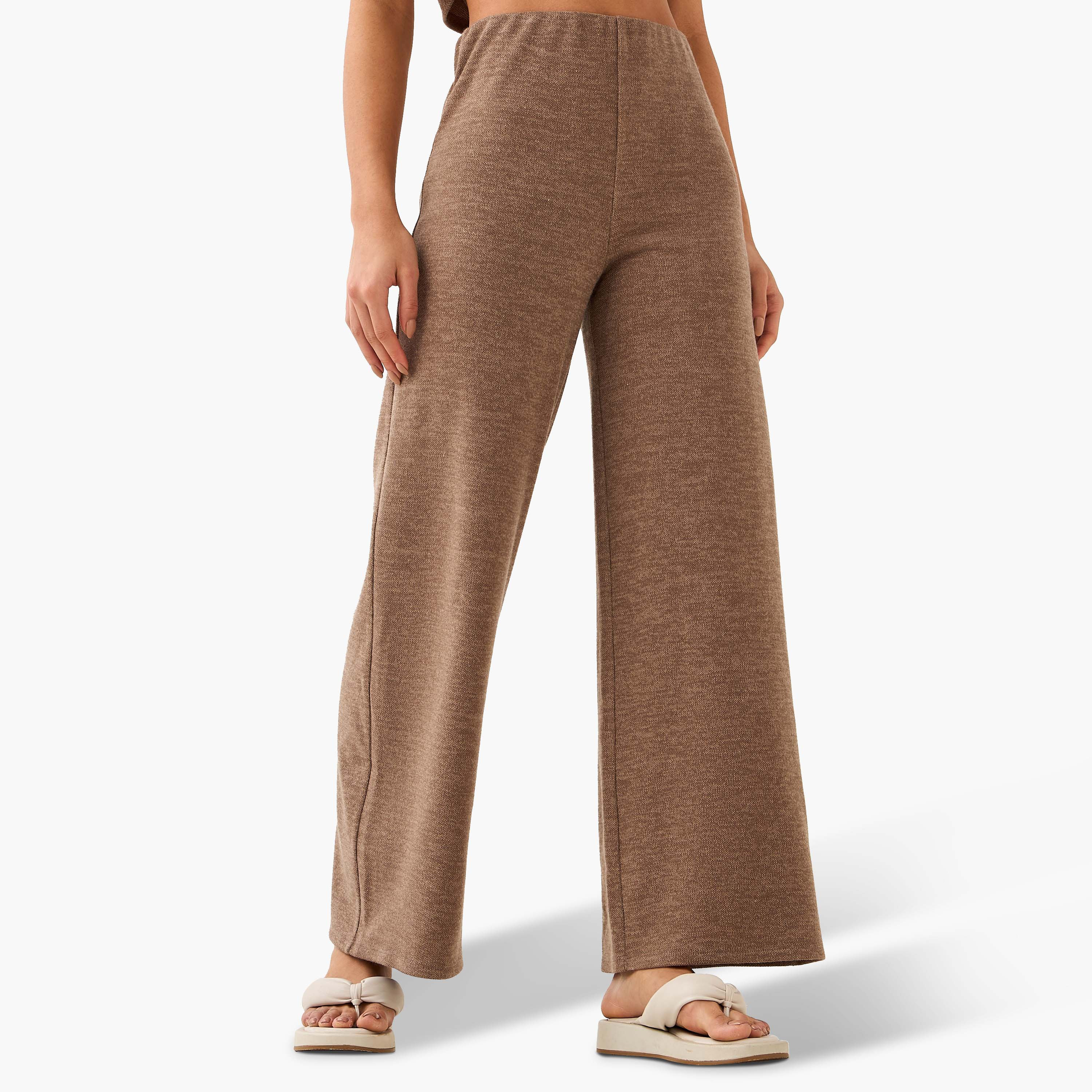 Relaxed Fit High-Rise Textured Pants-women-clothing-coordsets-image-2