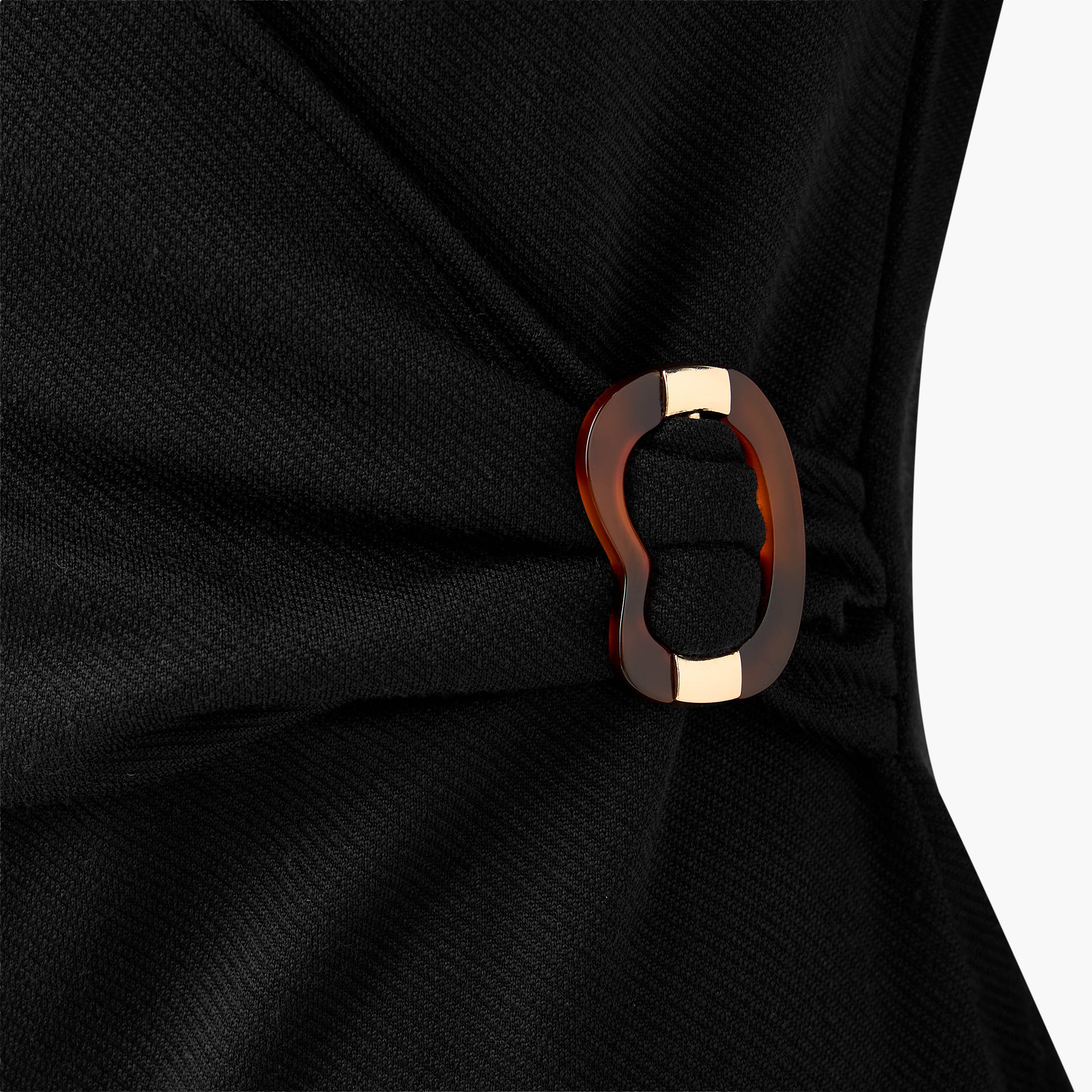 Wrap Midi Length Dress with Metal Accent-women-clothing-dresses-image-2