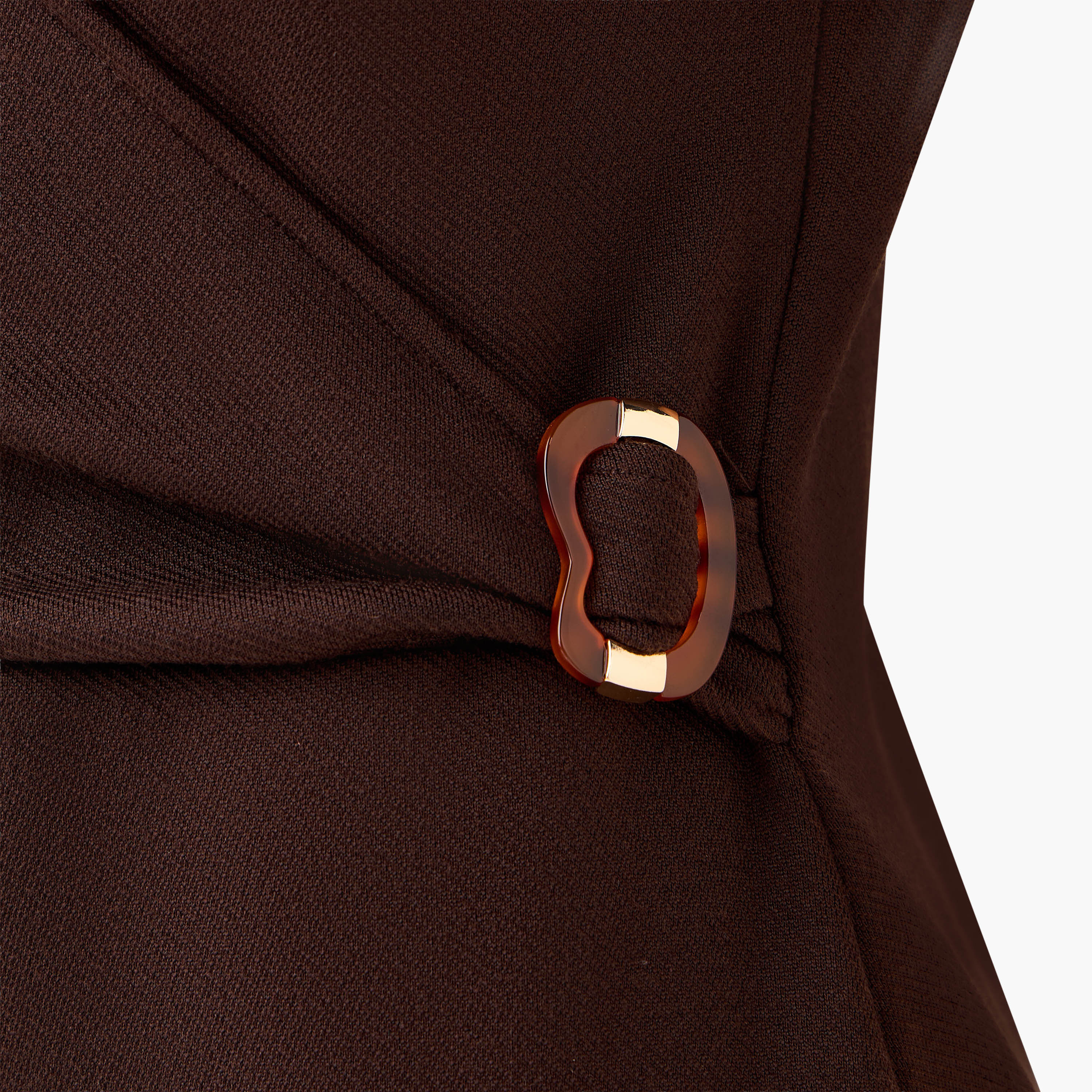 Wrap Midi Length Dress with Metal Accent-women-clothing-dresses-image-2