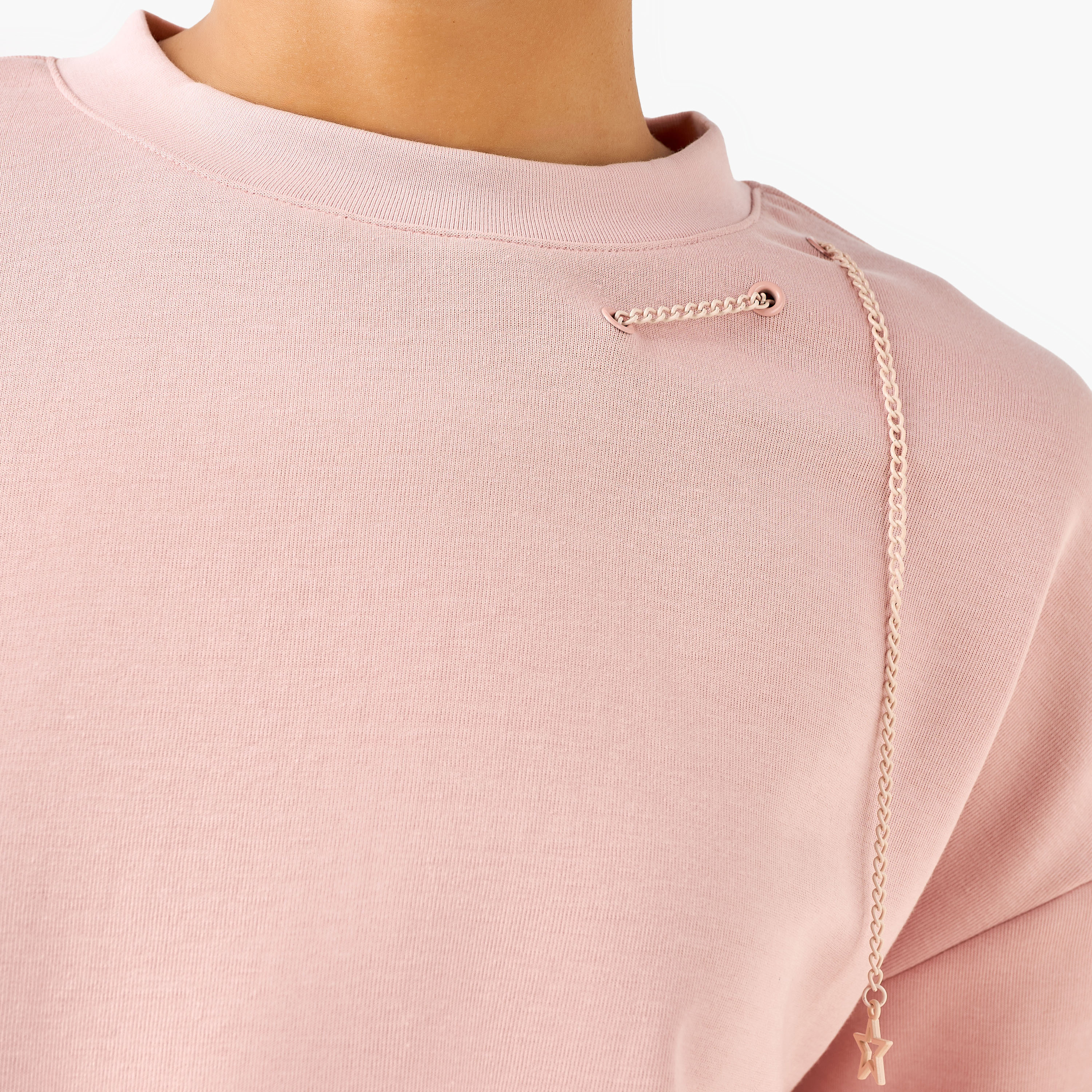 Regular Fit Sweatshirt with Chain Detail-women-clothing-coordsets-image-4