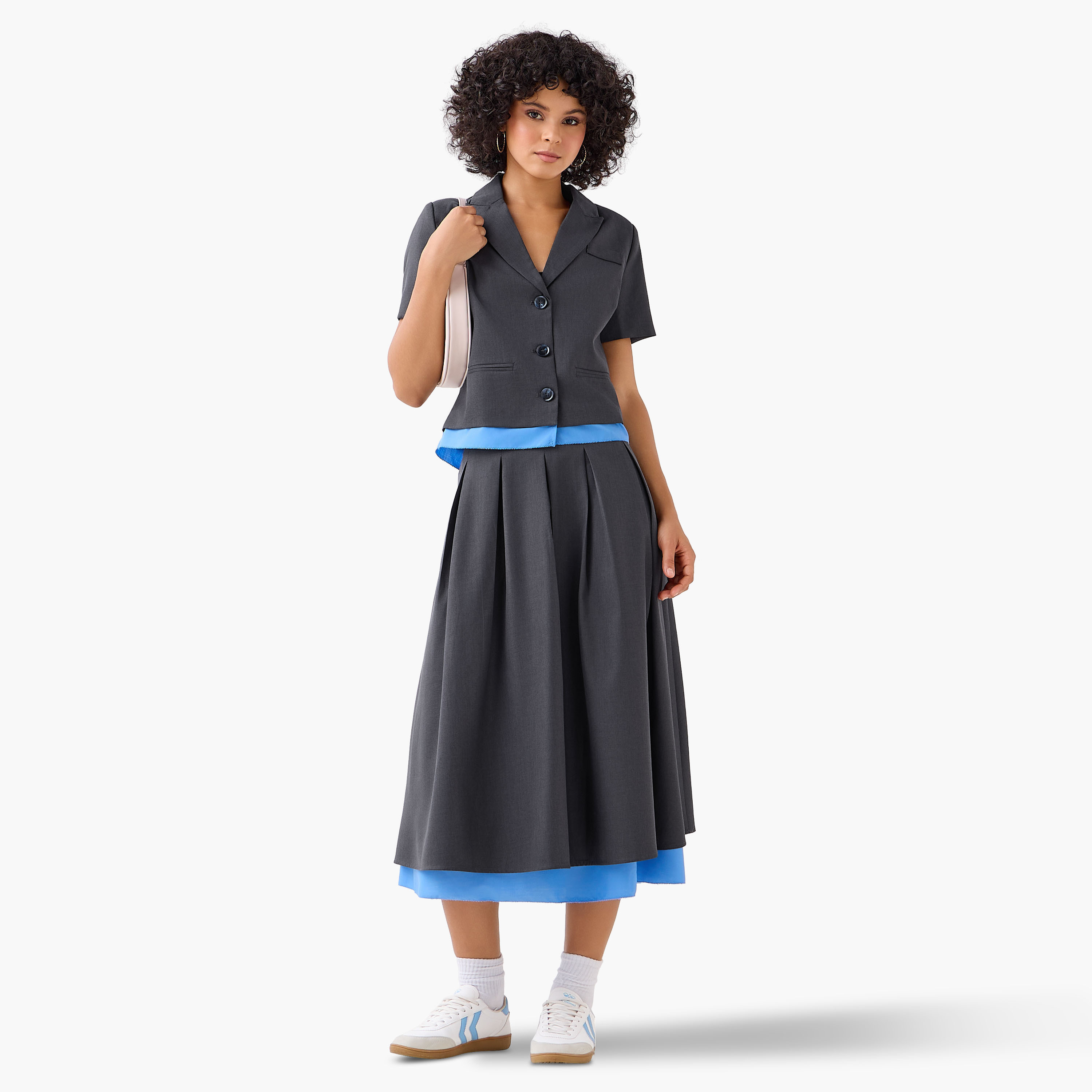 جاكيت قطن كلاسيكي بياقة مطوية-women-clothing-coordsets-image-5