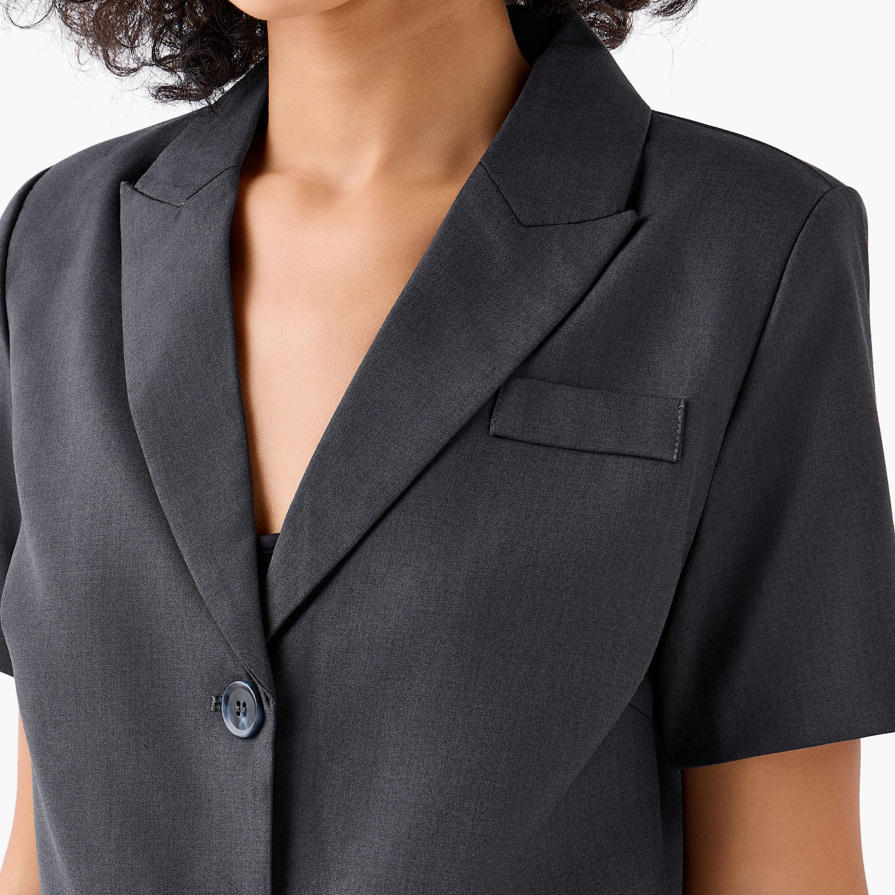 جاكيت قطن كلاسيكي بياقة مطوية-women-clothing-coordsets-image-2