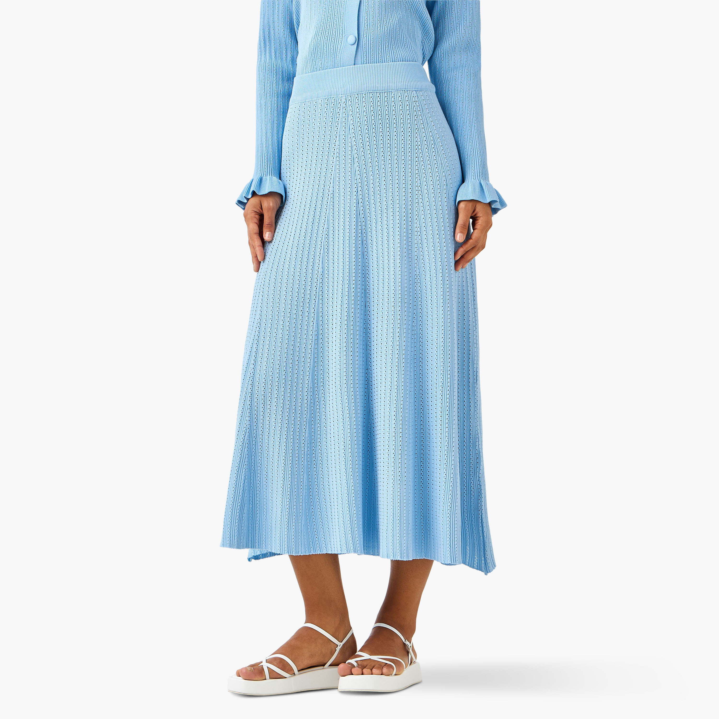 Maxi A-line Skirt with Ribbed Waistband-women-clothing-bottoms-skirts-image-3