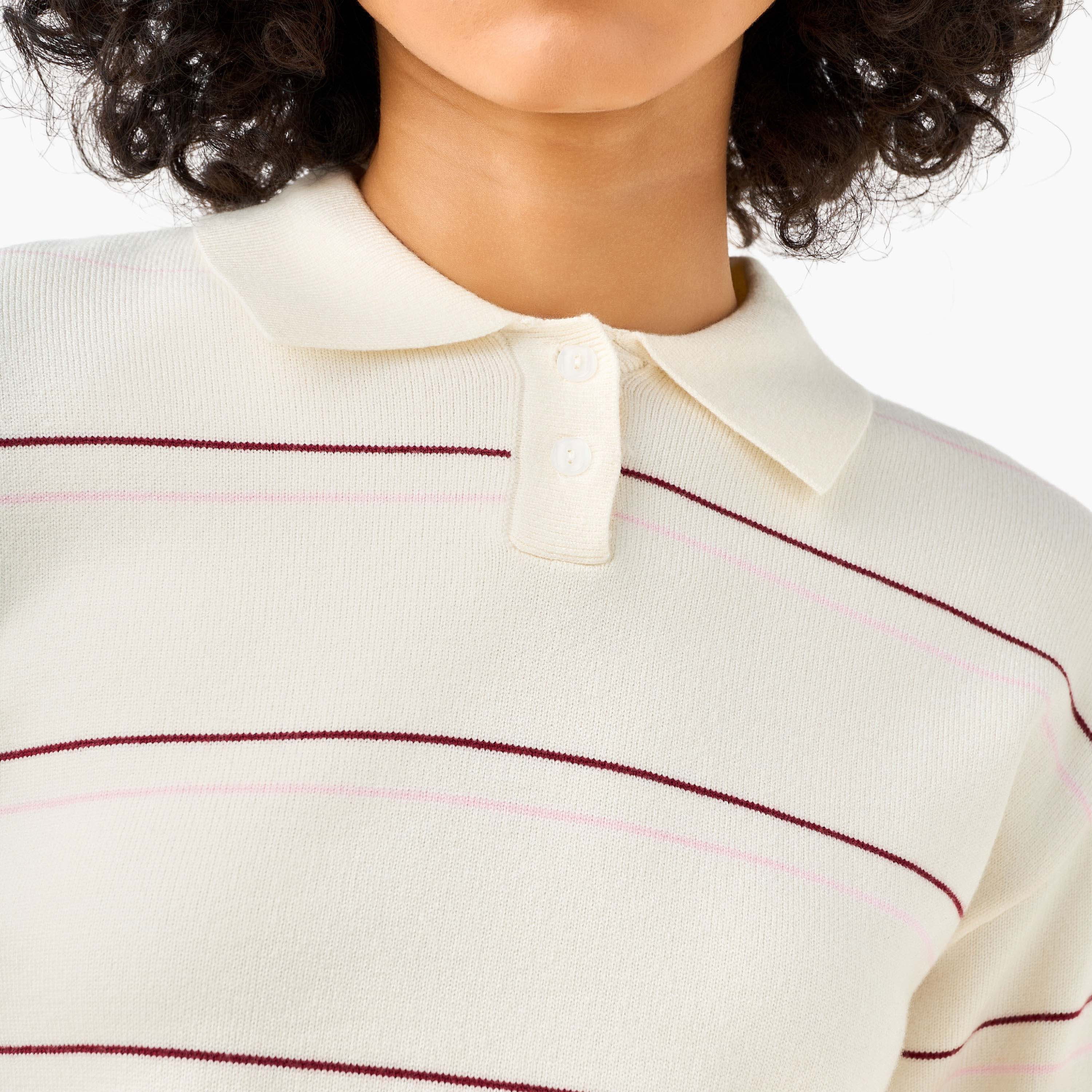 Regular Fit Polo T-shirt with Stripes-women-clothing-tshirts-image-4