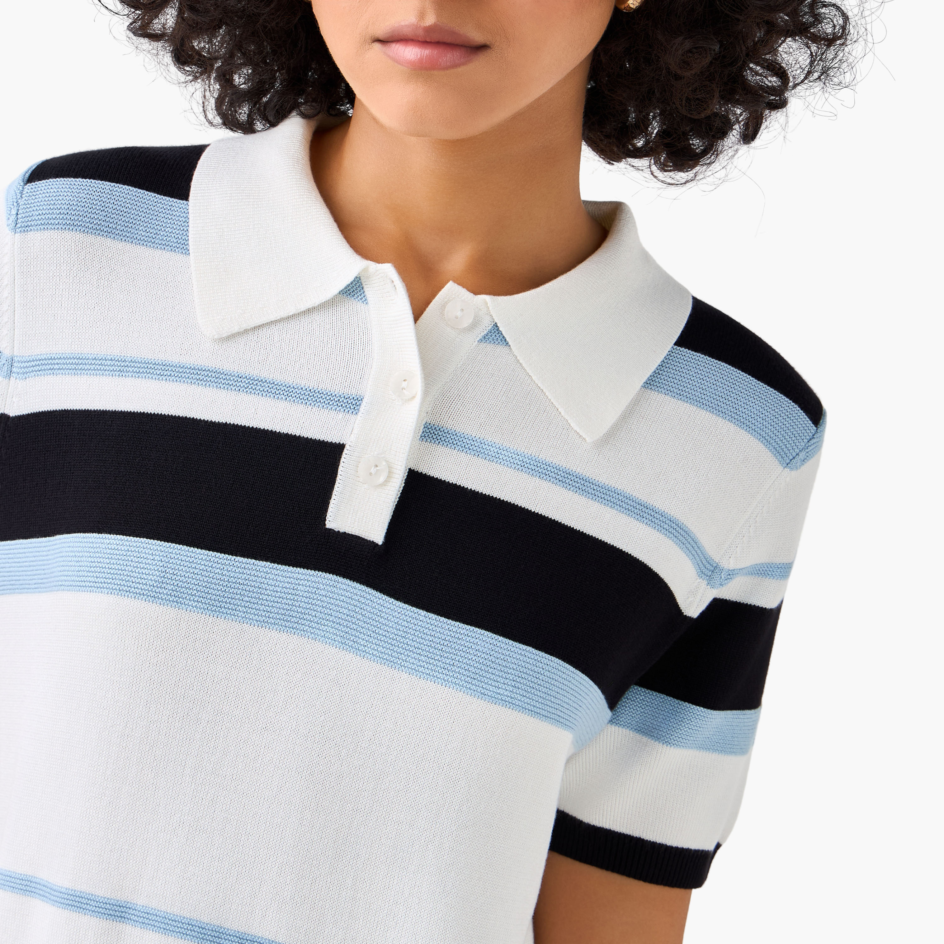 Regular Fit Polo T-shirt with Stripes-women-clothing-tshirts-image-6