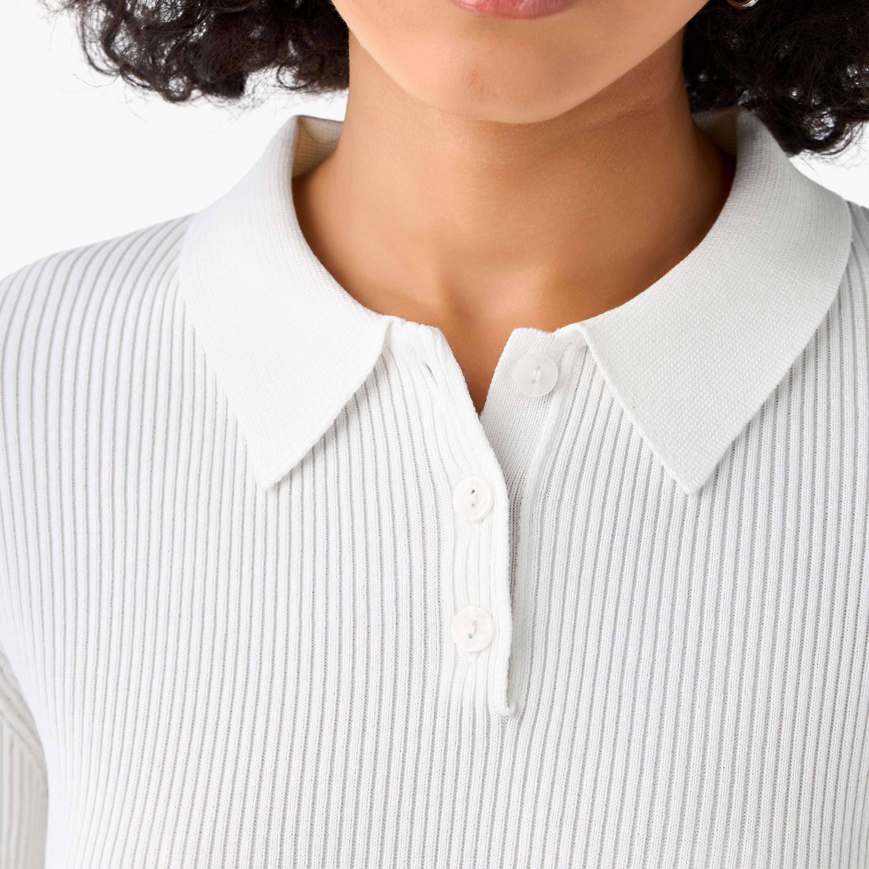 Regular Fit Polo Peplum Top with Ribbed Design-women-clothing-tshirts-image-6