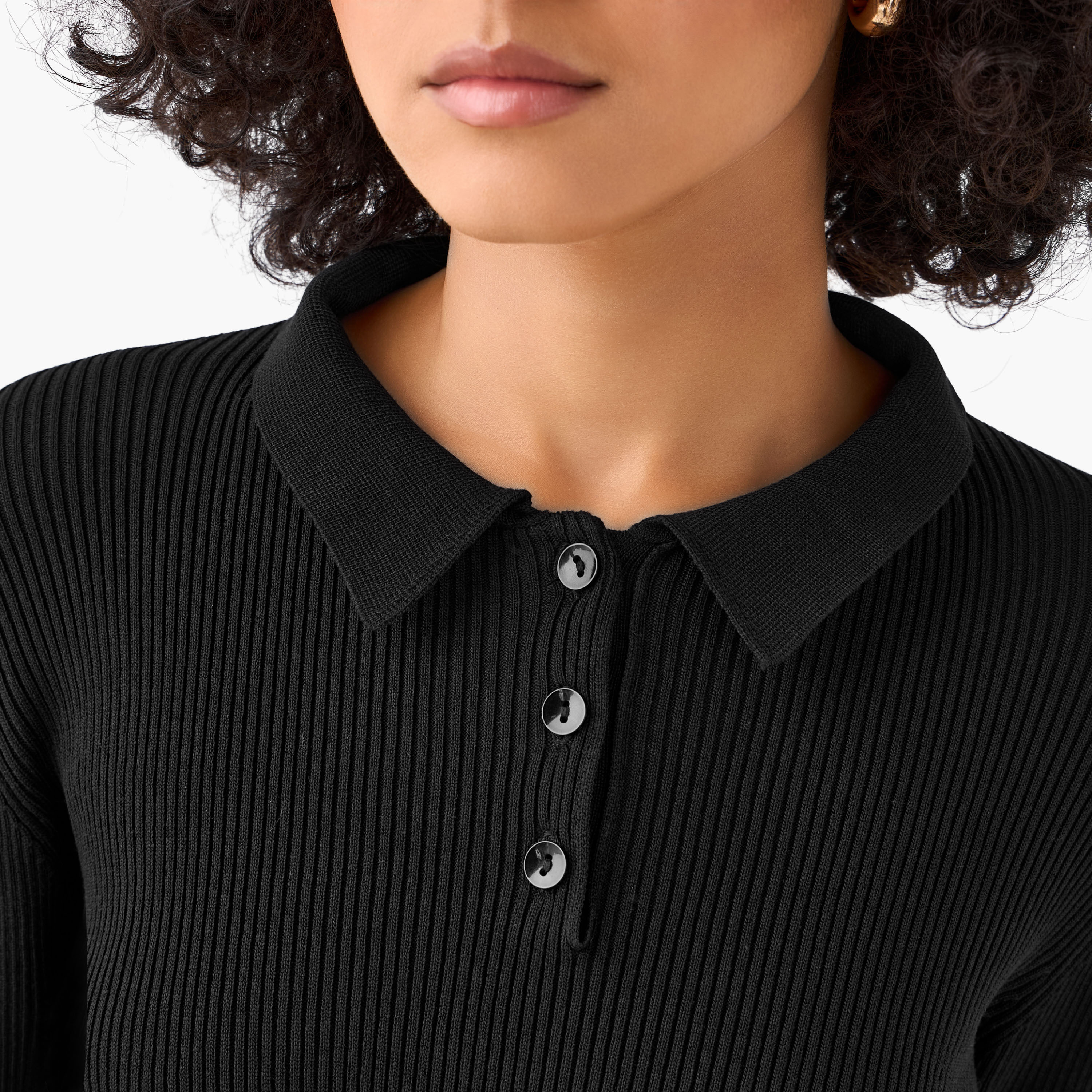 Regular Fit Polo Peplum Top with Ribbed Design-women-clothing-tshirts-image-6