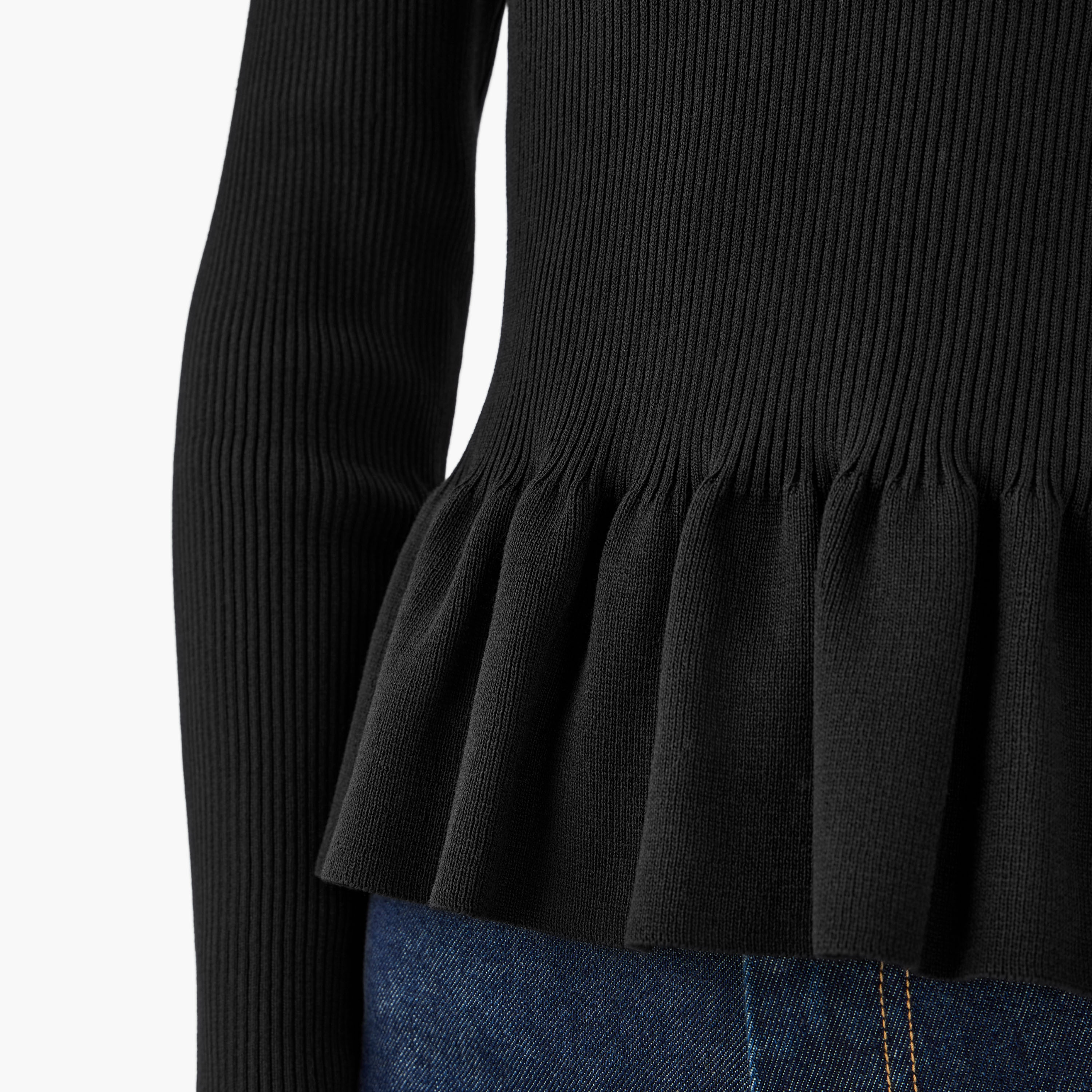 Regular Fit Polo Peplum Top with Ribbed Design-women-clothing-tshirts-image-7