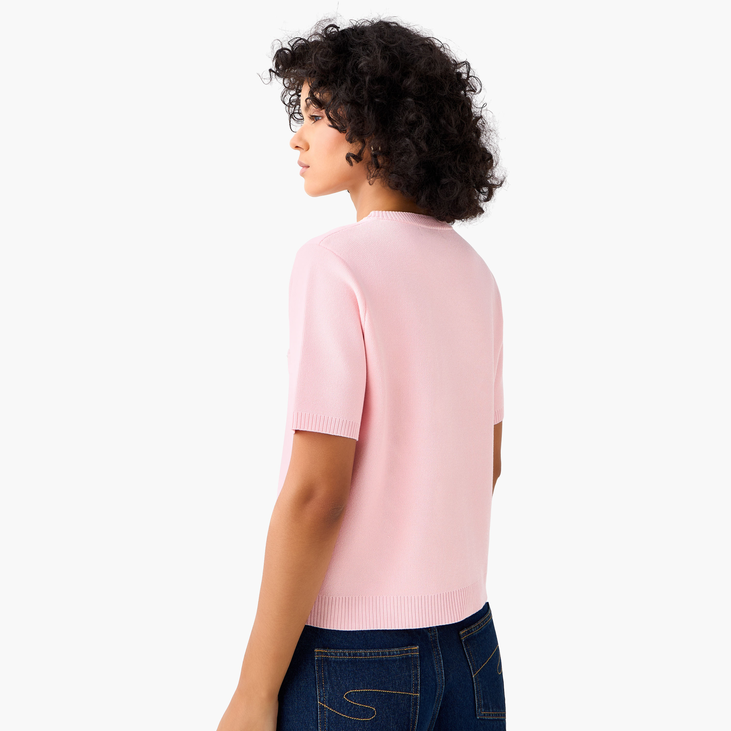 Button Accent Crew Neck Cardigan-women-winterwear-cardigansandjumpers-cardigans-image-5