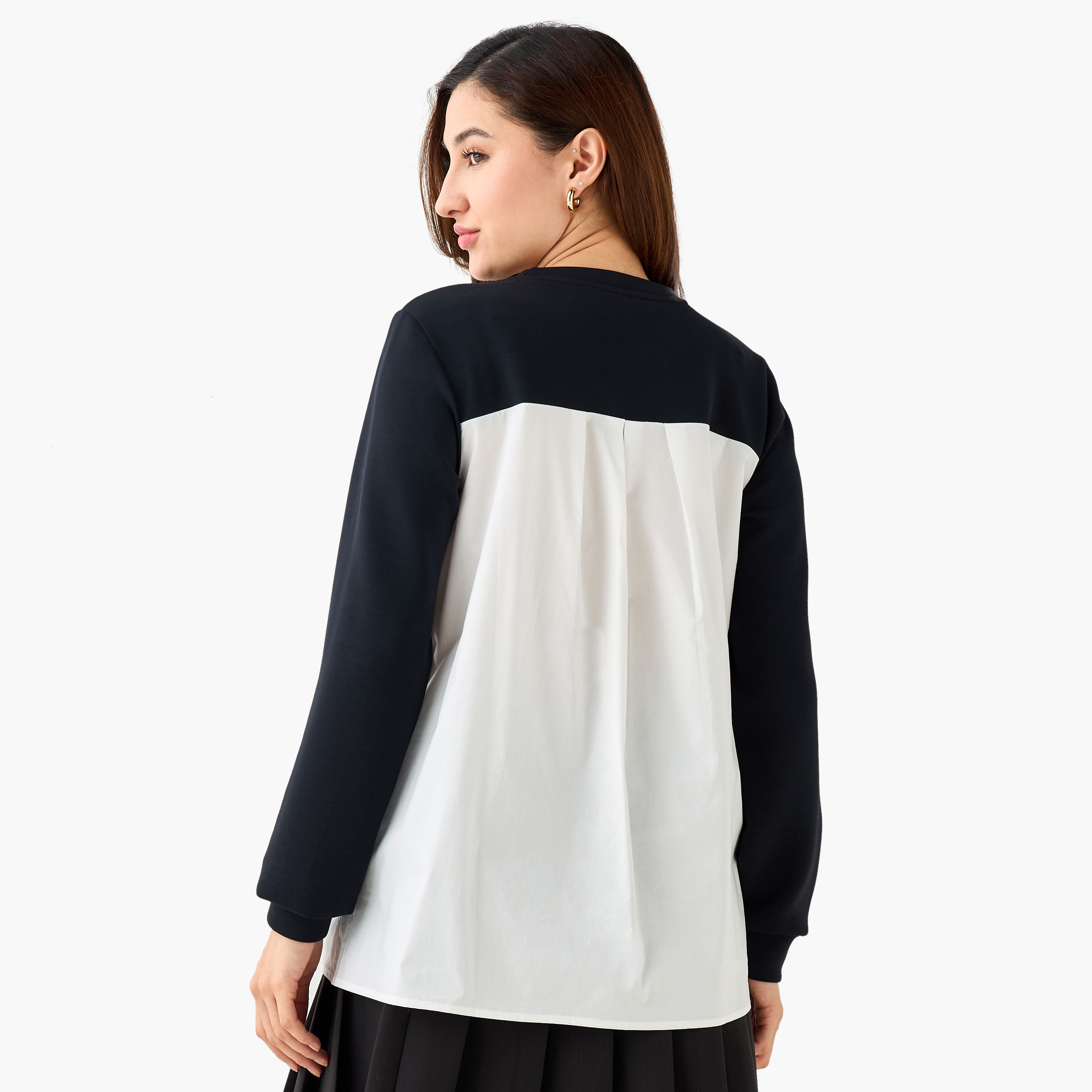 Regular Fit Woven Twofer Top with Layered Hem-women-clothing-shirtsandblouses-blouses-image-3