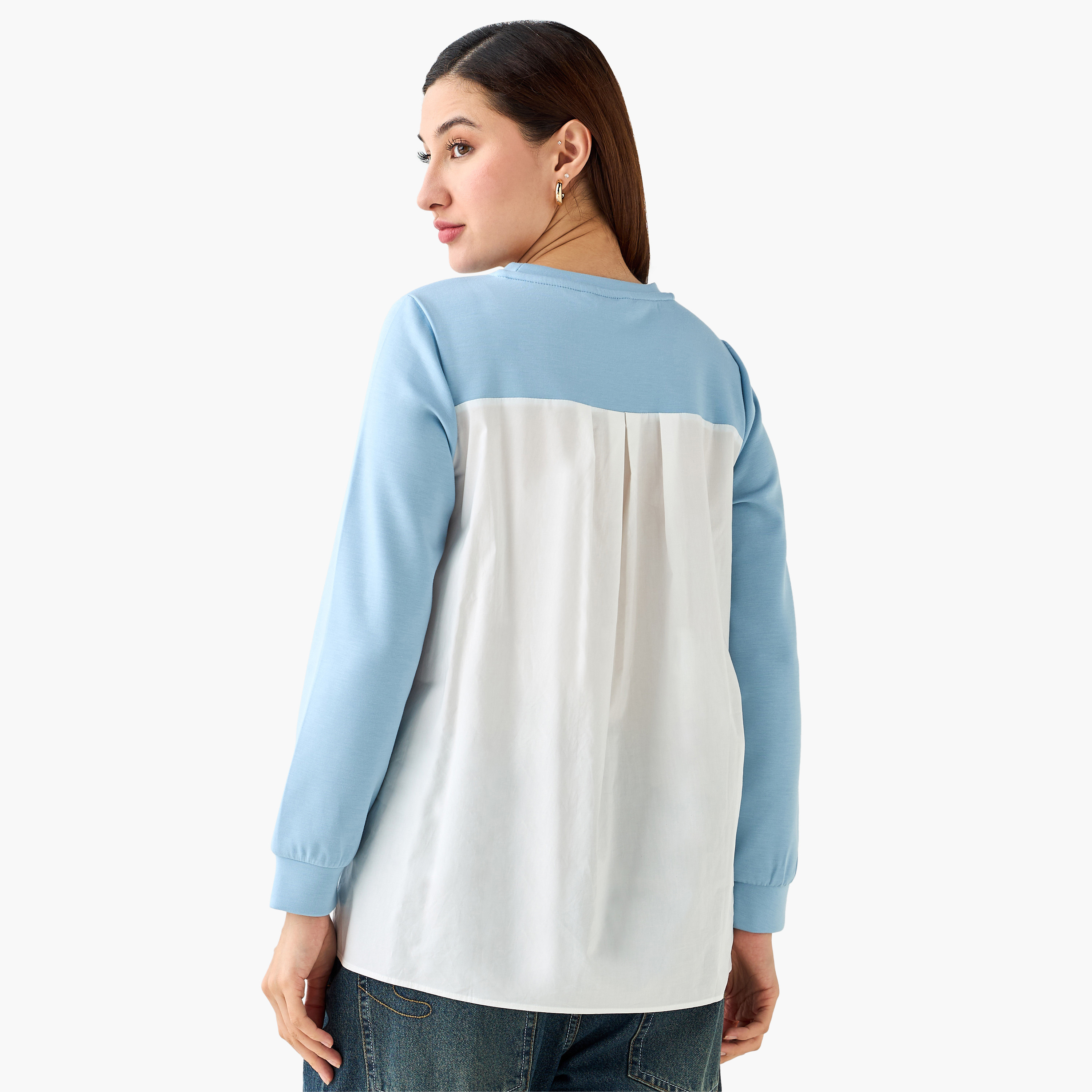 Regular Fit Twofer Top with Crew Neck-women-clothing-shirtsandblouses-blouses-image-4
