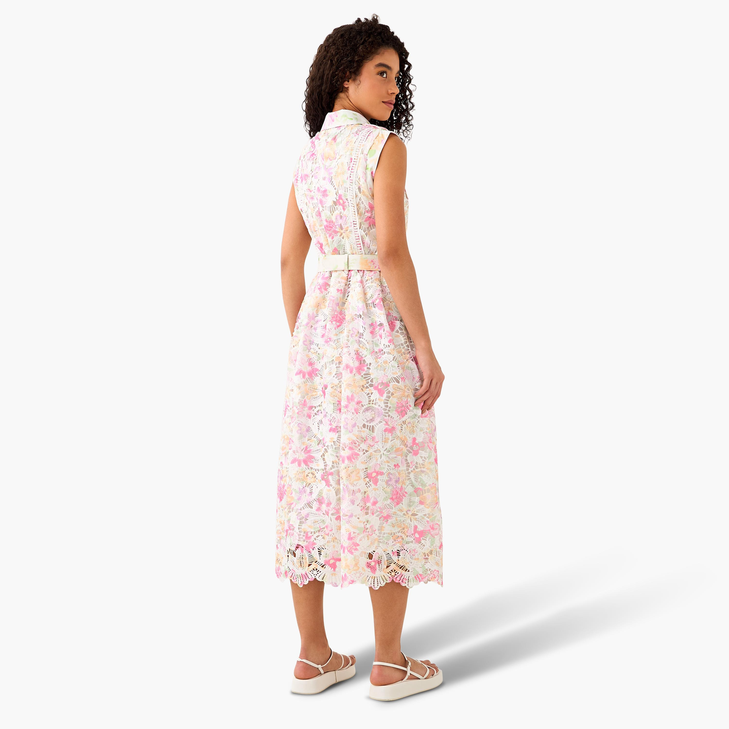 Floral Print Women Shirt Dress with Belt-women-clothing-dresses-image-4
