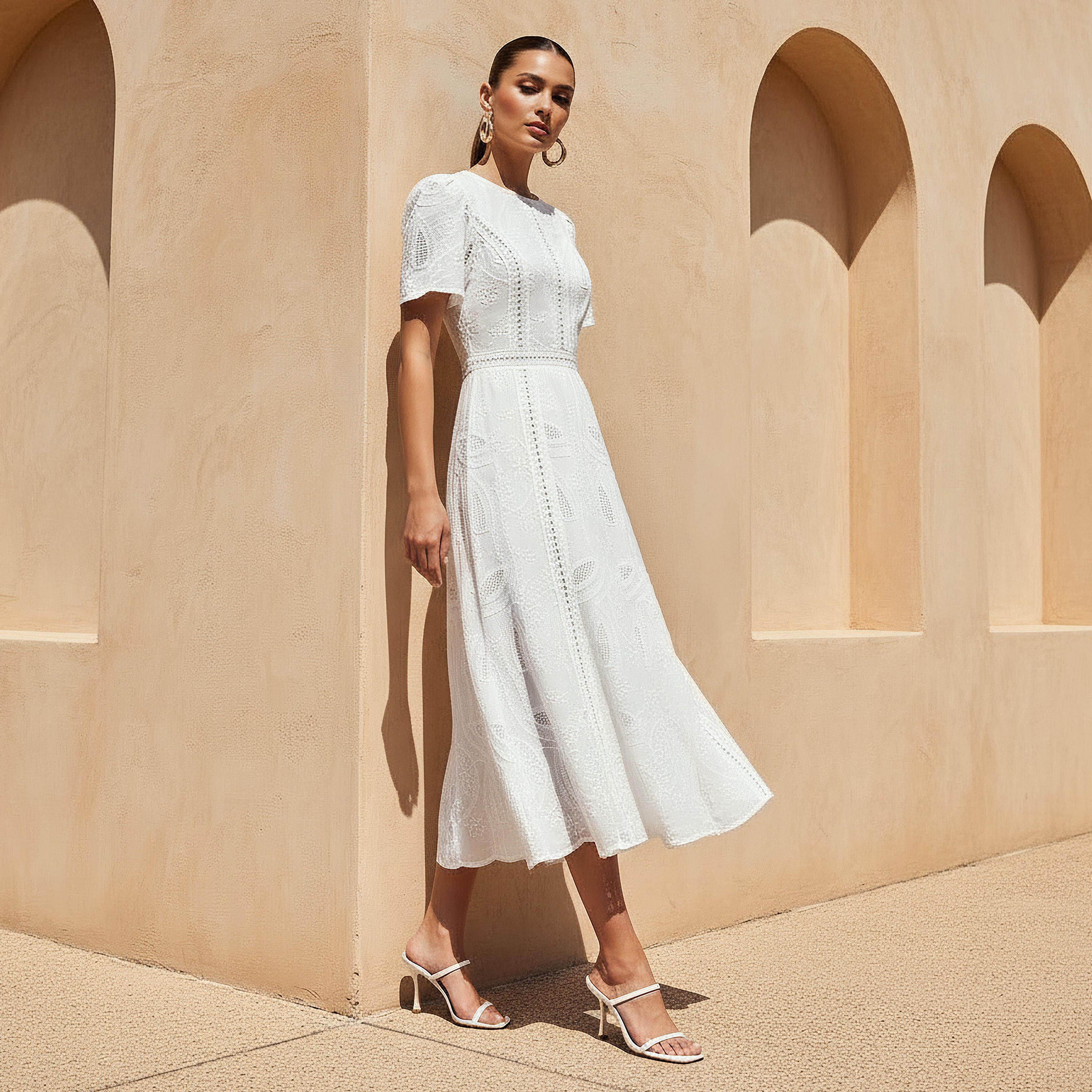 Schiffli Dress with Scallop Trim-women-clothing-dresses-image-1