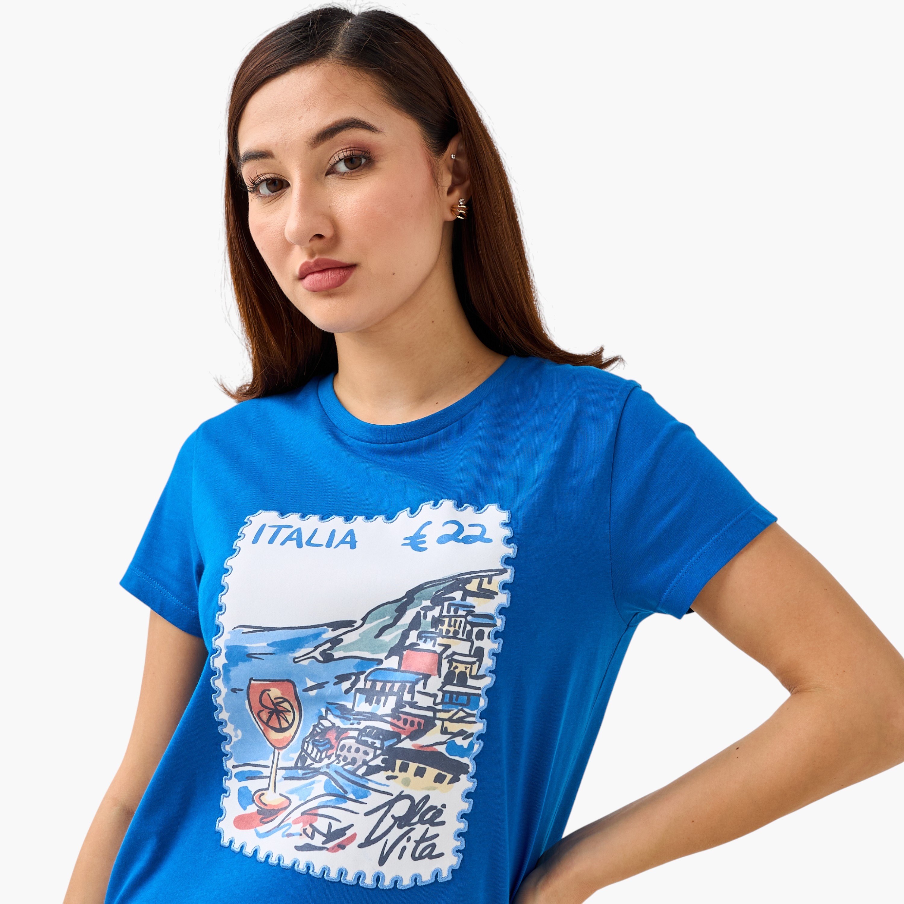 تيشيرت قطن بقصة عادية وتطريزات-women-clothing-tshirts-image-5