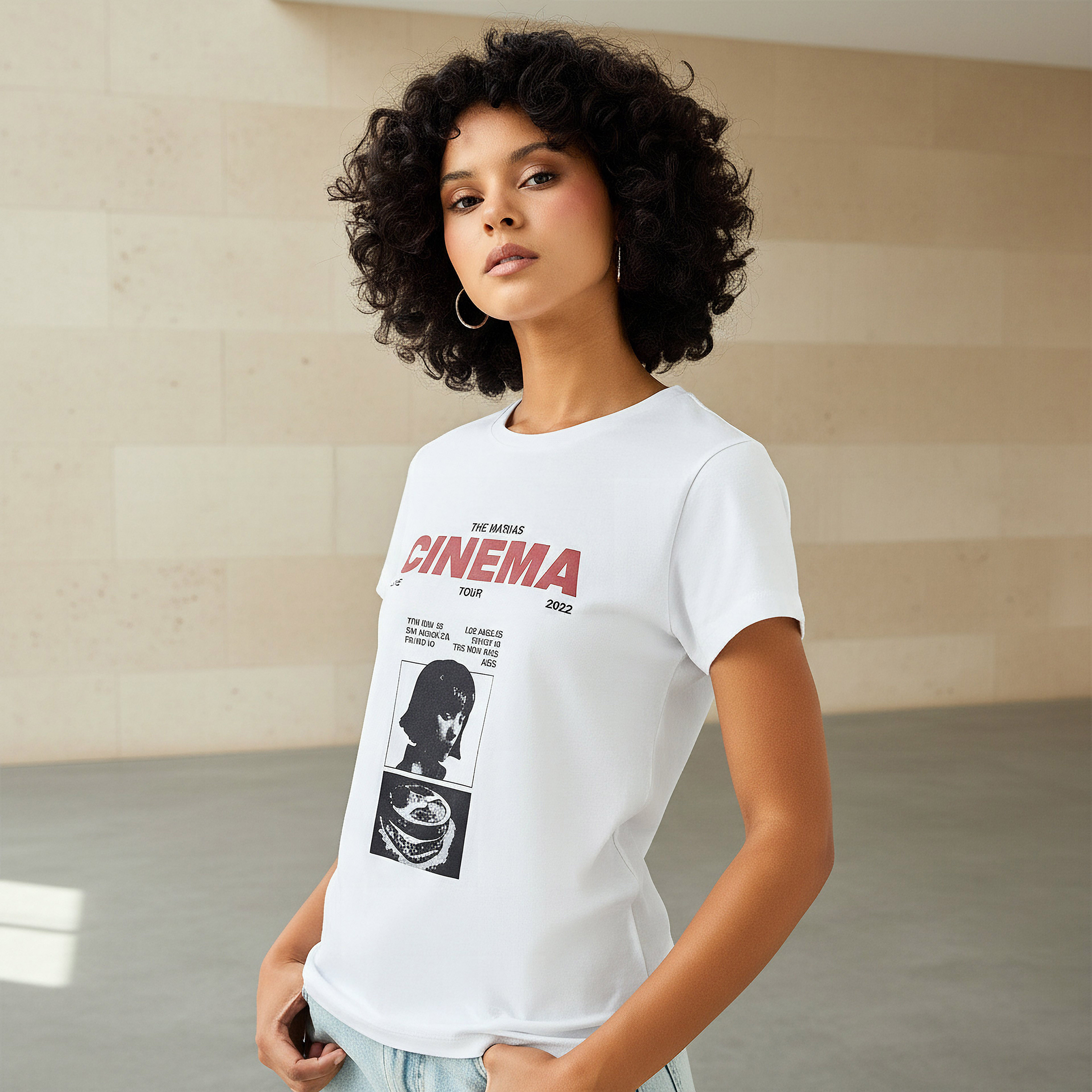 Regular Fit Cotton T-shirt with Graphic Print-women-clothing-tshirts-image-1