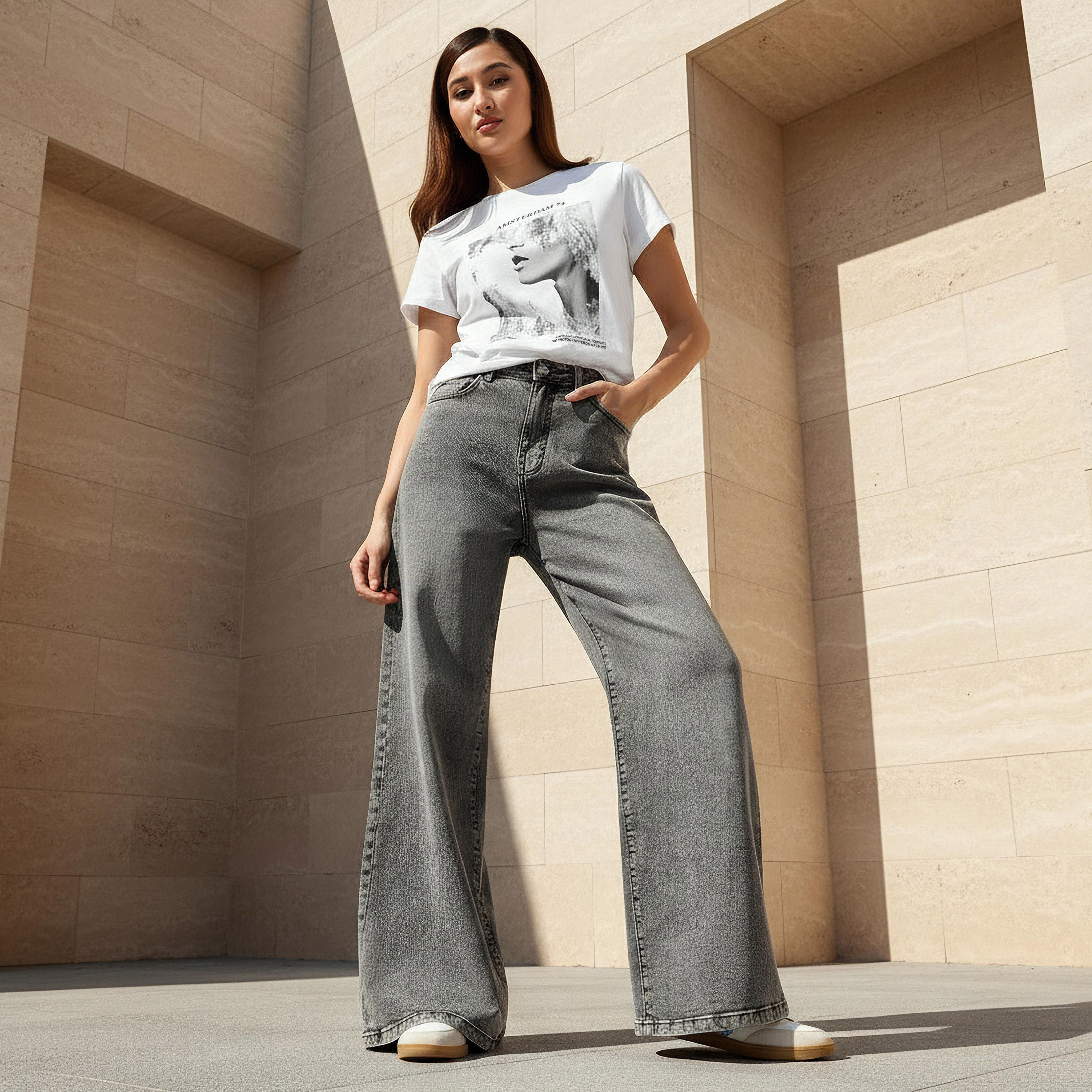Regular Fit Cotton T-shirt with Graphic Print-women-clothing-tshirts-image-2