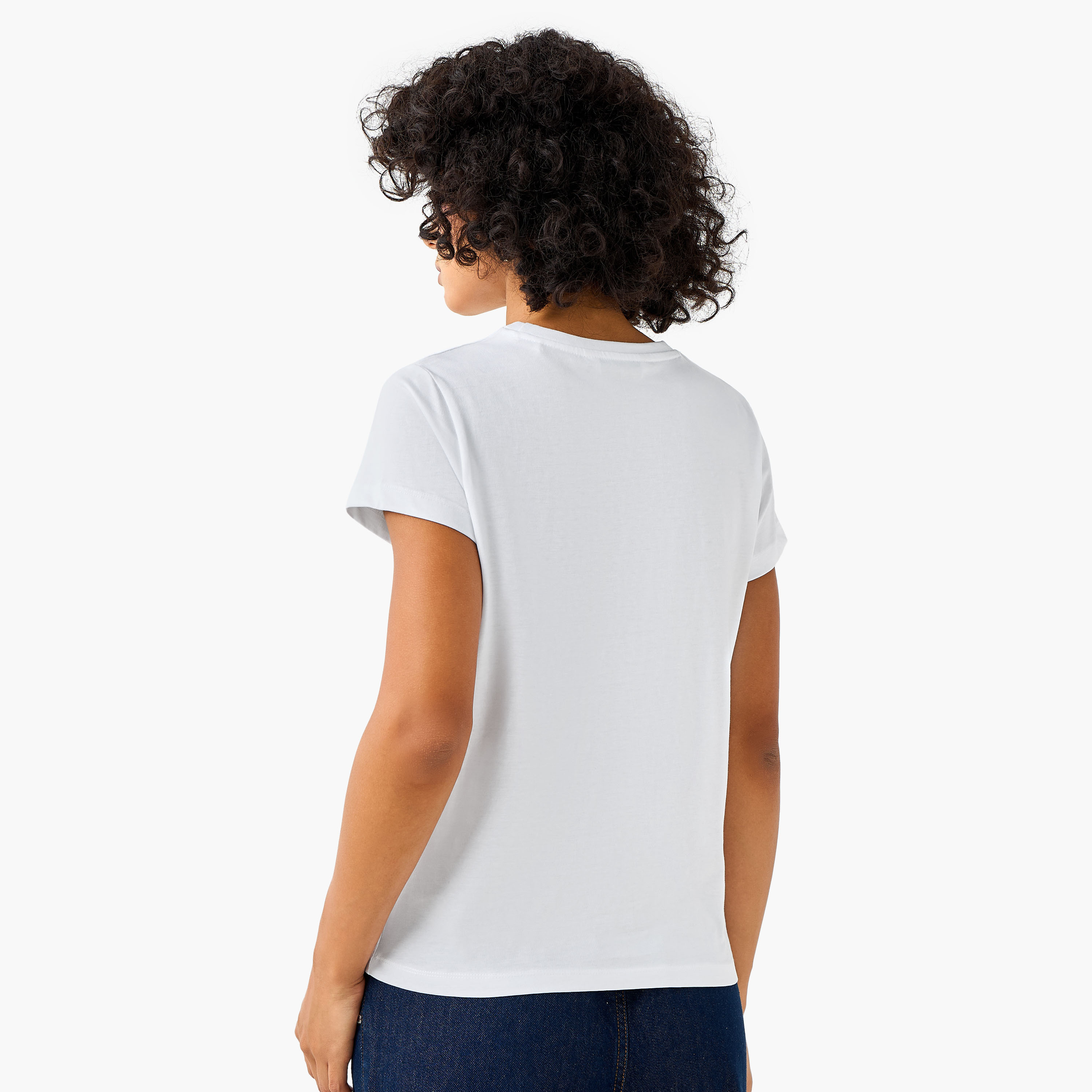 Regular Fit Cotton T-shirt with Graphic Print-women-clothing-tshirts-image-5