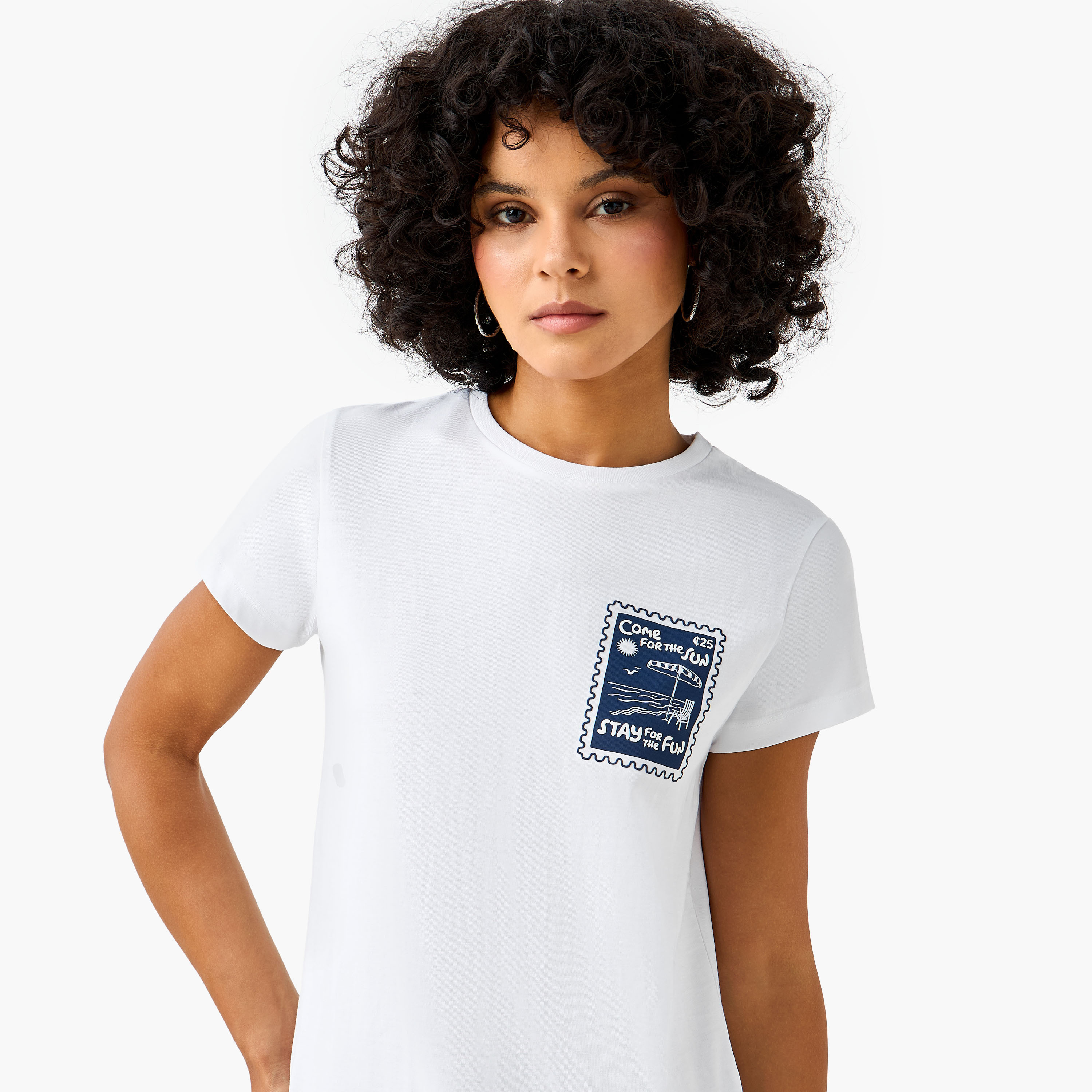 Regular Fit Cotton T-shirt with Graphic Print-women-clothing-tshirts-image-7